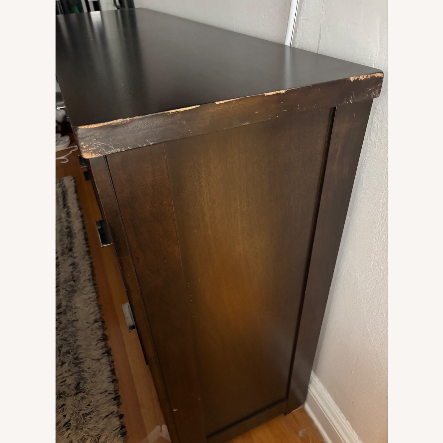 Dark Brown Wood Dresser - image-5