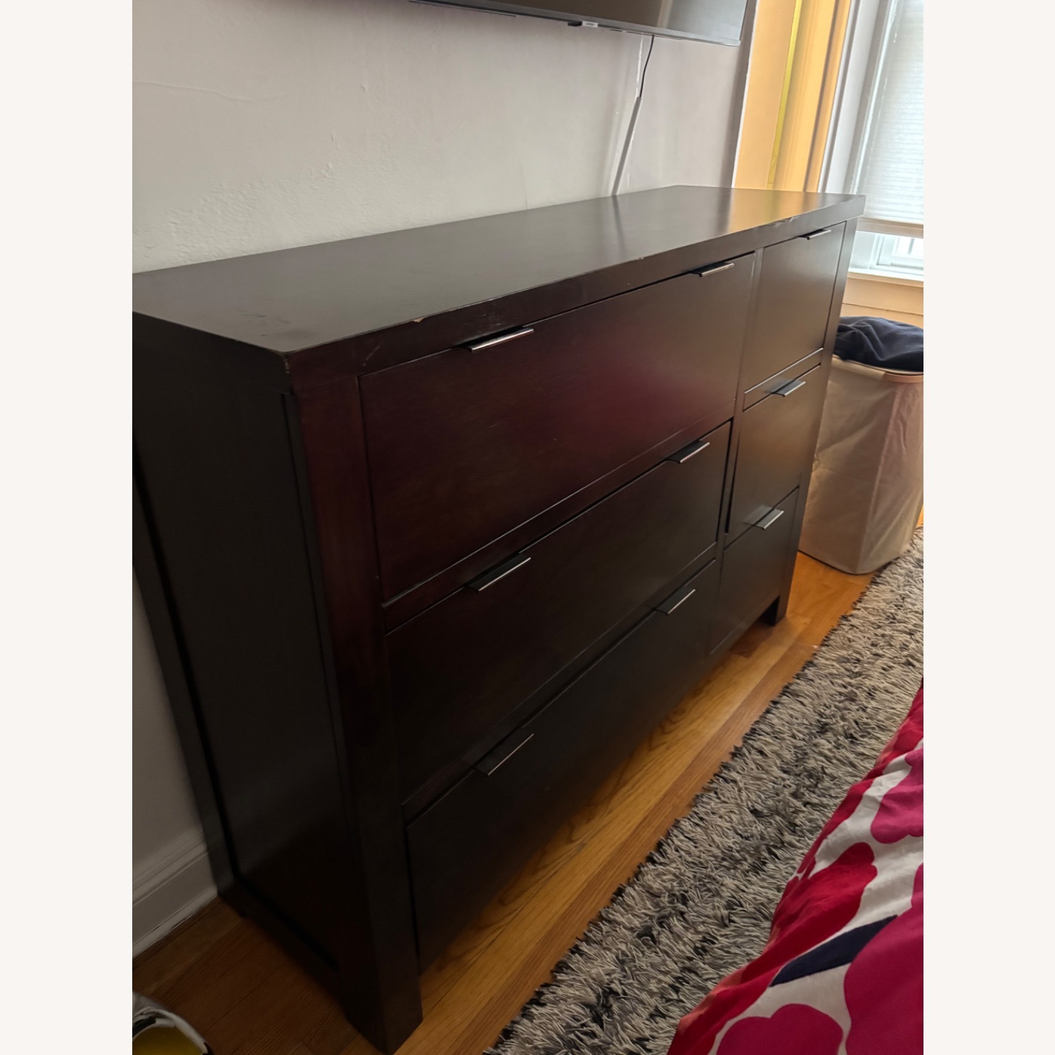 Dark Brown Wood Dresser - image-2