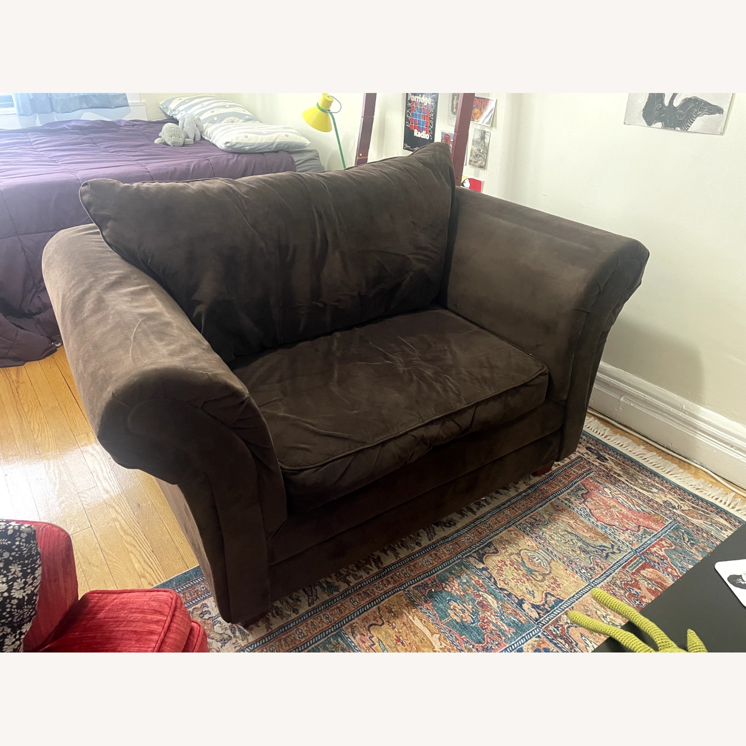 Dark Brown Chair and a Half - image-0