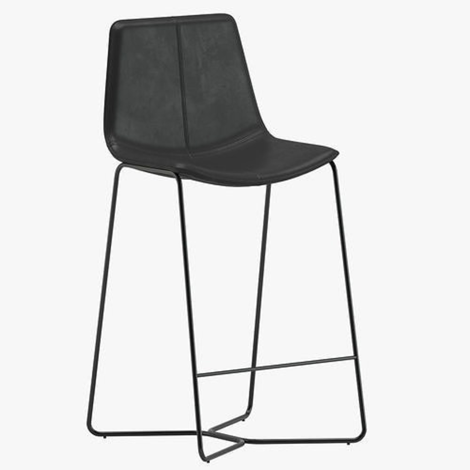 West Elm Slope Leather Bar Stools - image-0