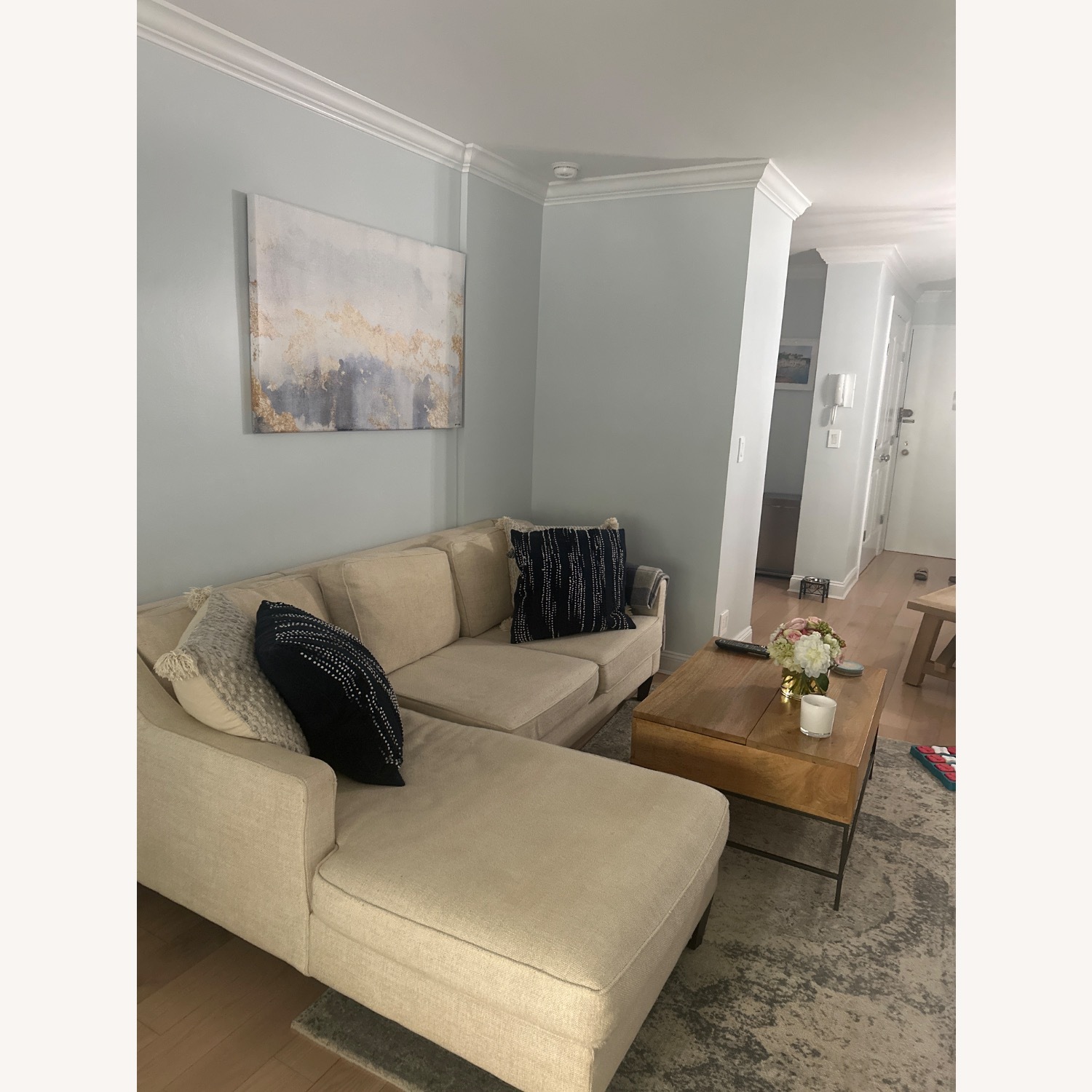 West Elm Paidge Oatmeal Chaise Sectional - image-2