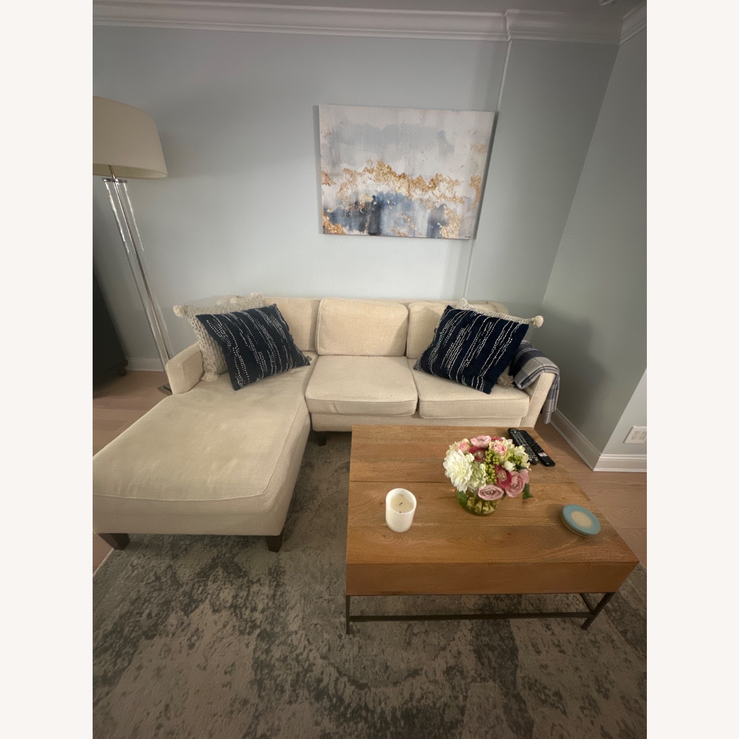 West Elm Paidge Oatmeal Chaise Sectional - image-1