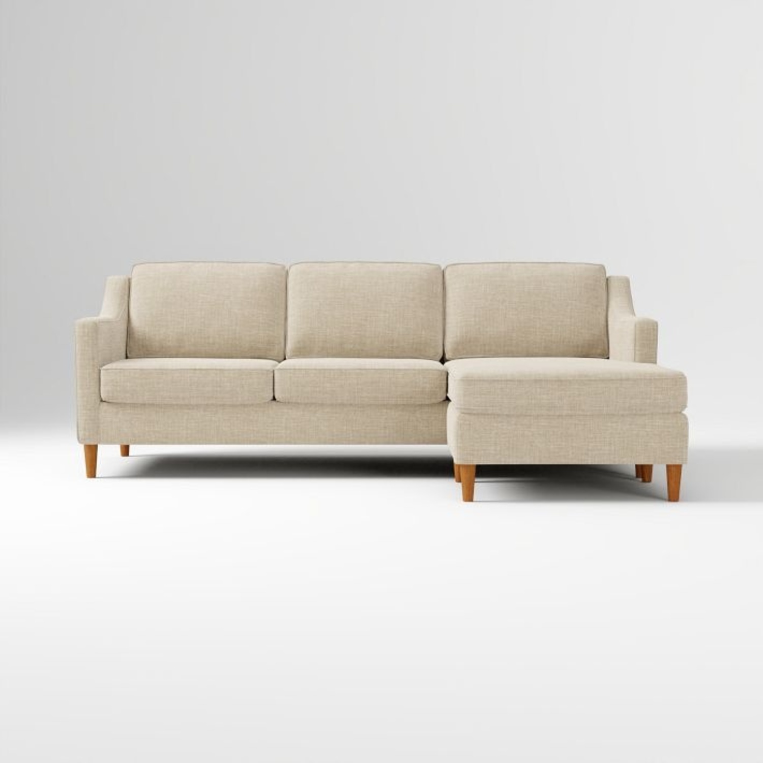 West Elm Paidge Oatmeal Chaise Sectional - image-0