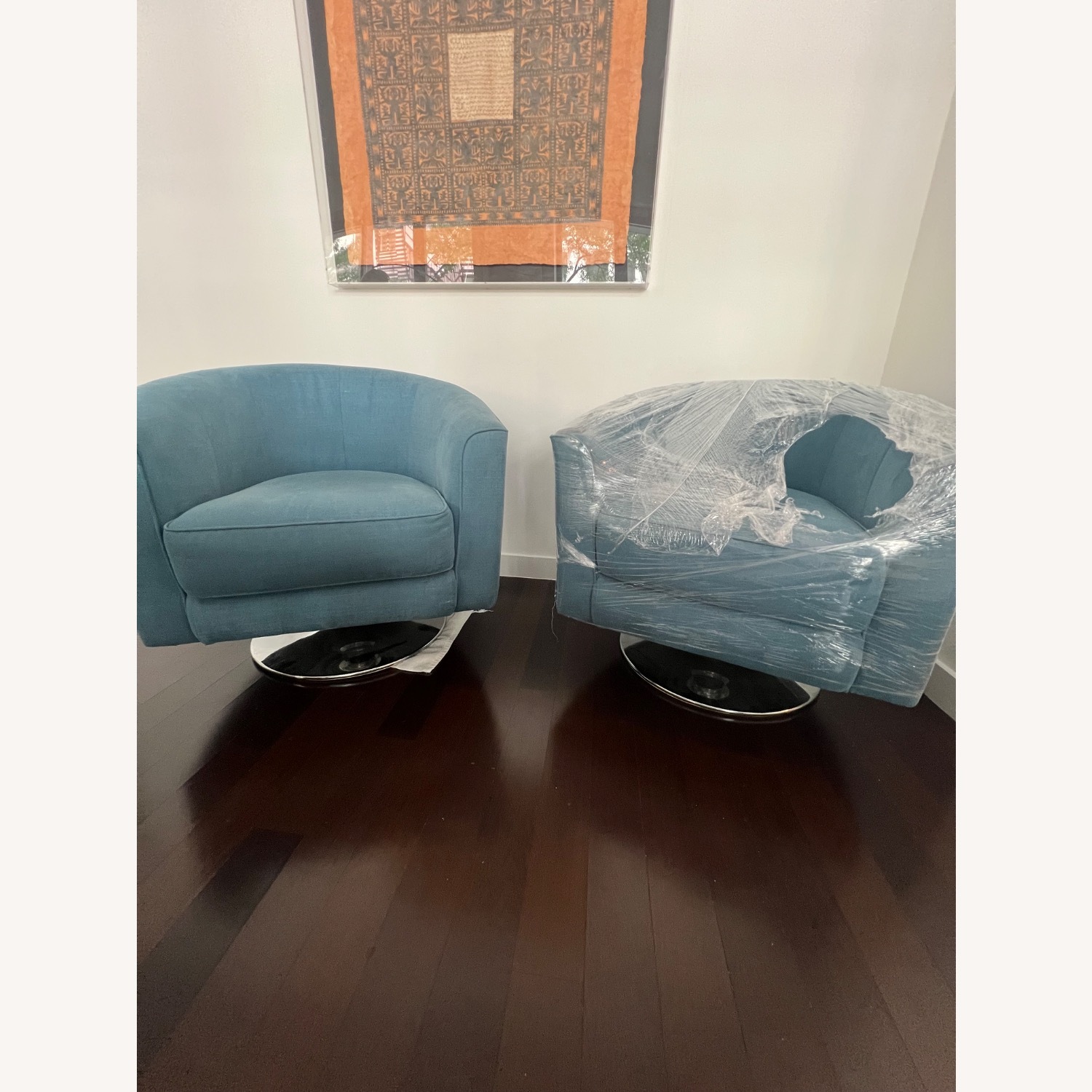 Pair MCM Swivel Chairs - image-1