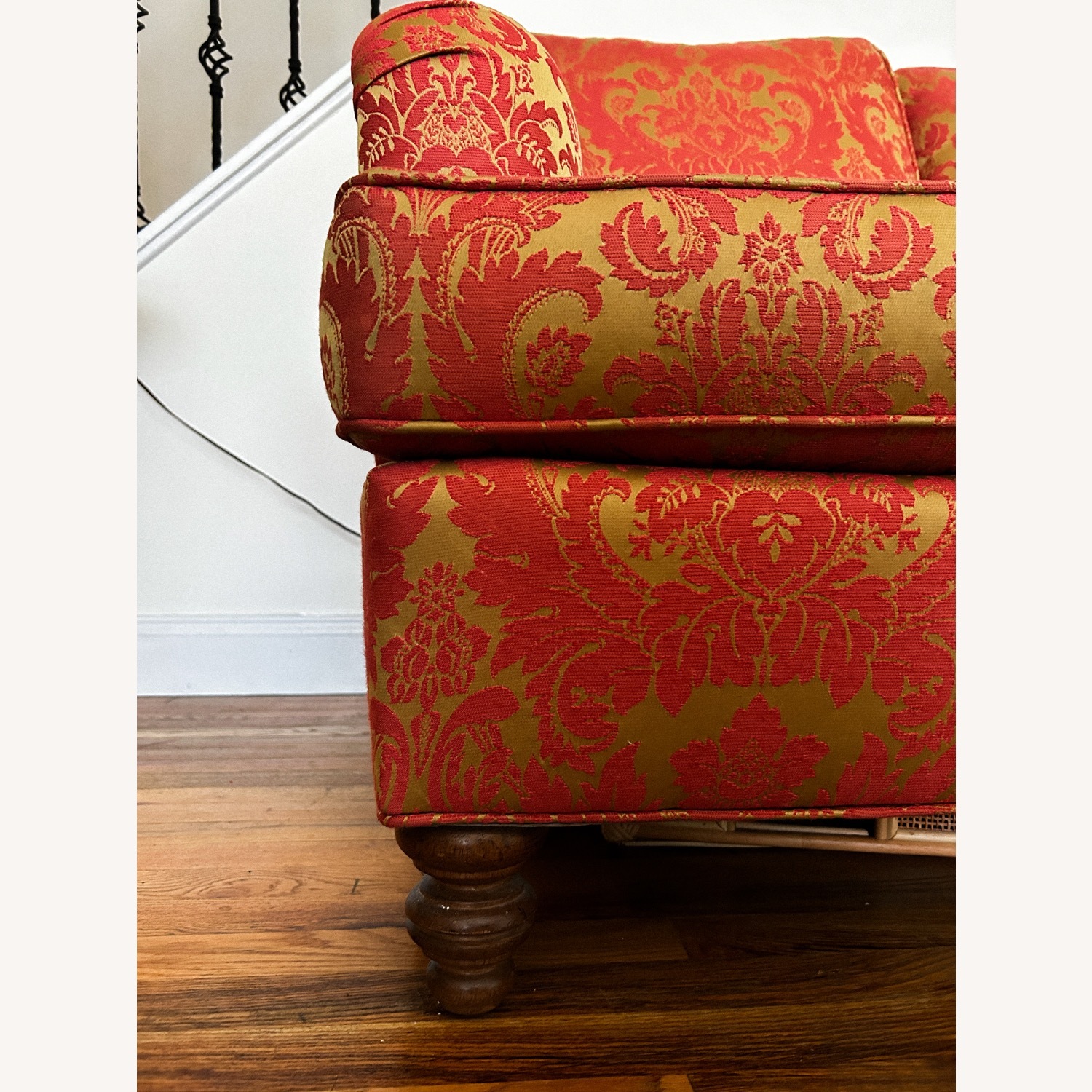 Highland House Transitional Sofa in Red &Gold - image-2