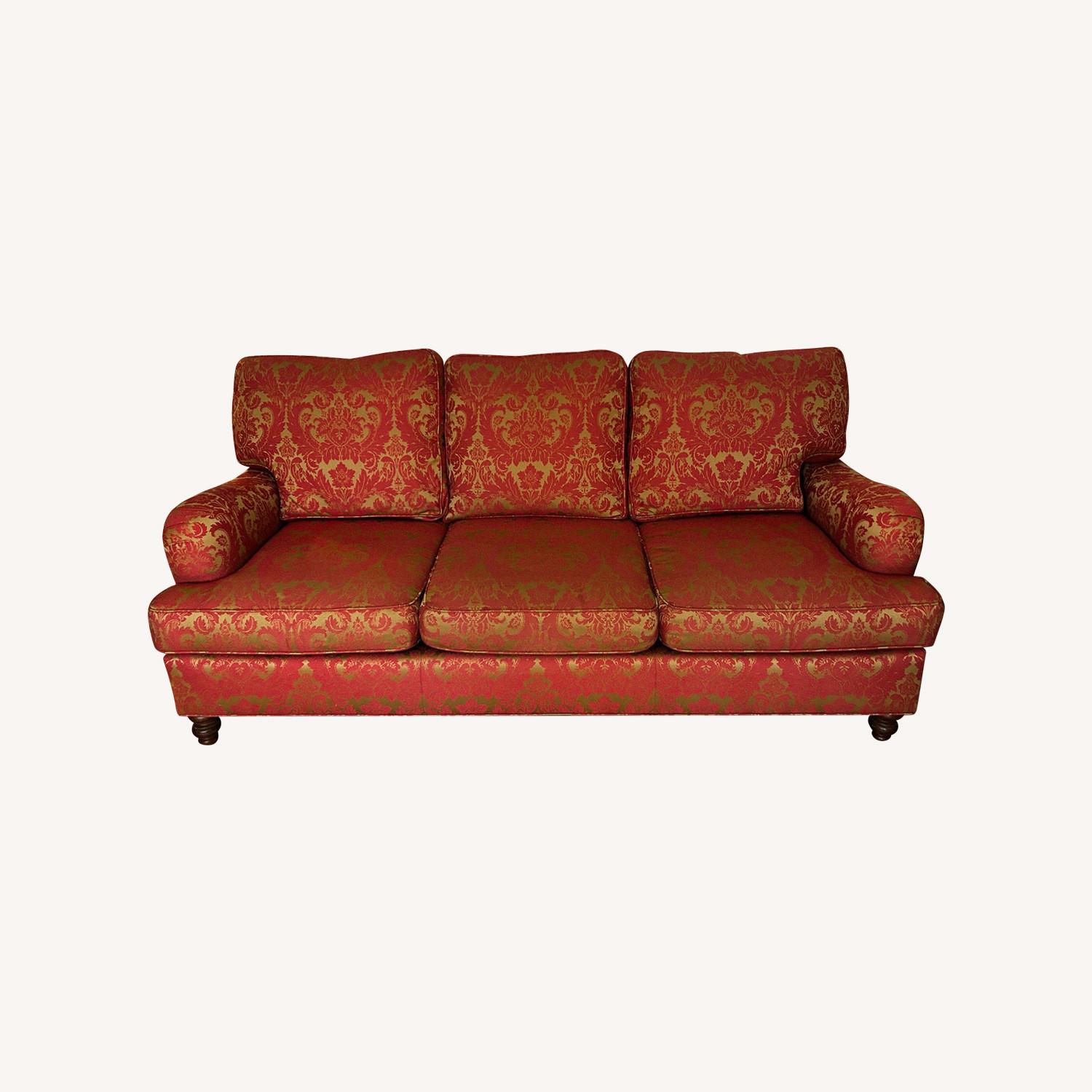 Highland House Transitional Sofa in Red &Gold - image-0