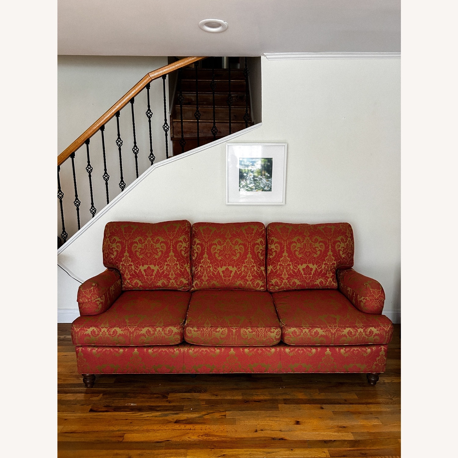 Highland House Transitional Sofa in Red &Gold - image-5