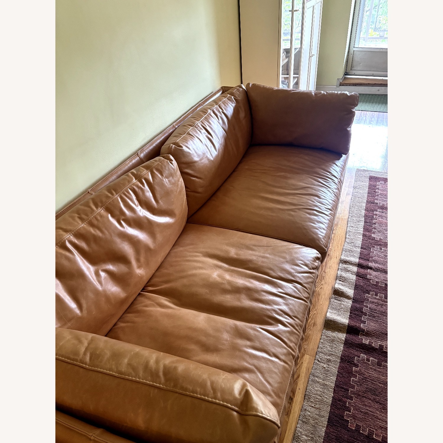 Crate & Barrel Wells Leather Sofa - image-3