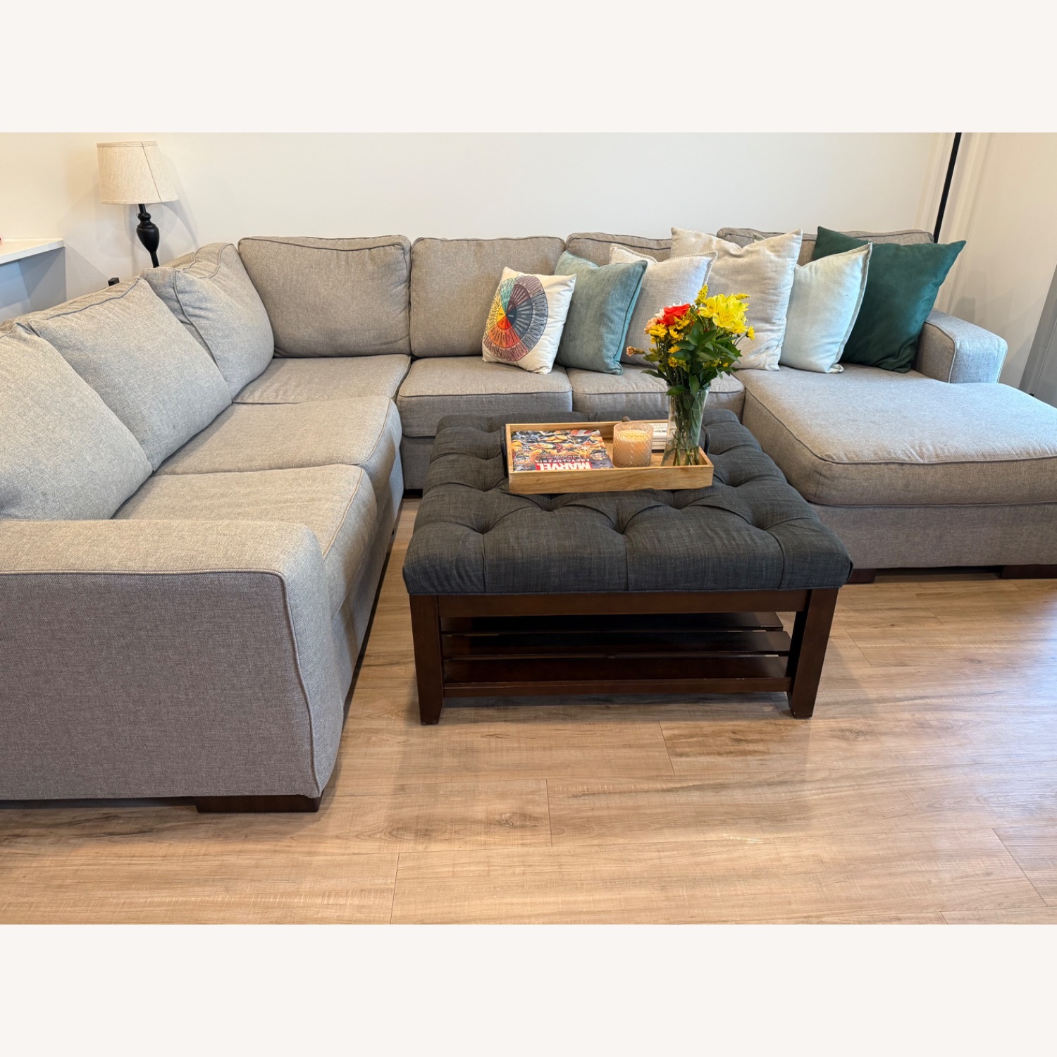Ashley Furniture Sectional with Chaise and Ottoman  - image-1