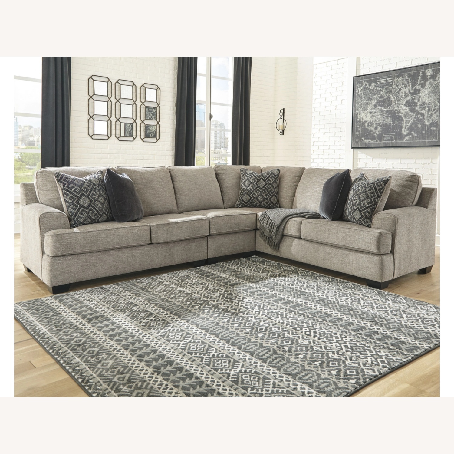 Ashley Furniture Sectional with Chaise and Ottoman  - image-4