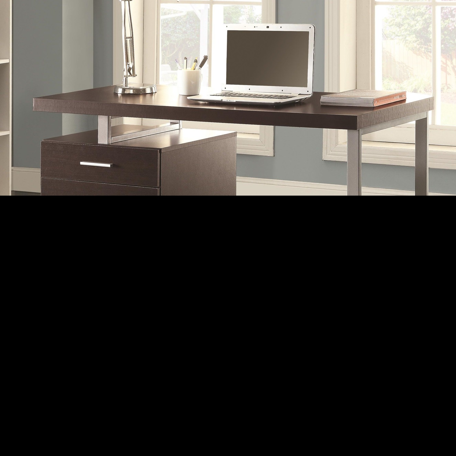 Modern Desk W Storage Cabinet - image-4