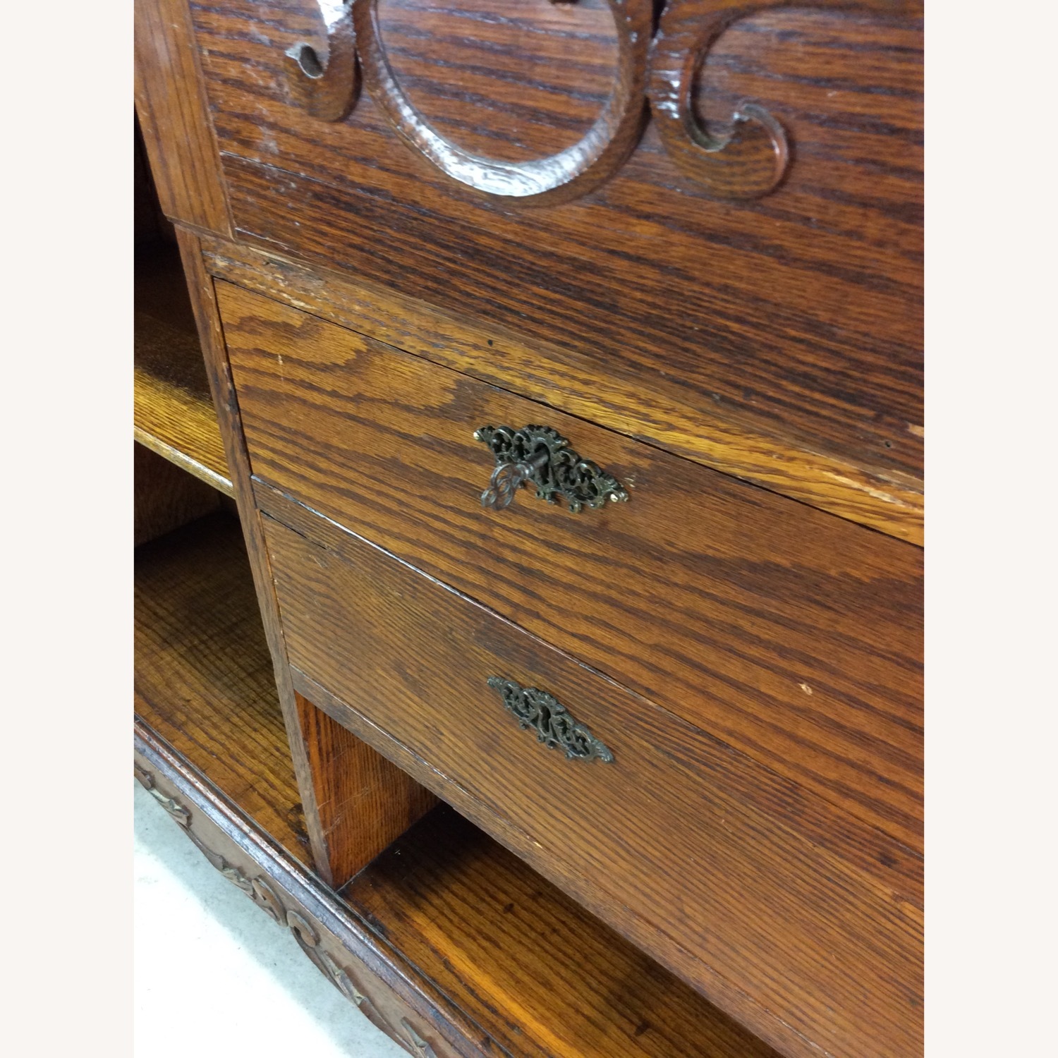 Antique Oak Side by Side w/ Bookcase & Desk - image-8