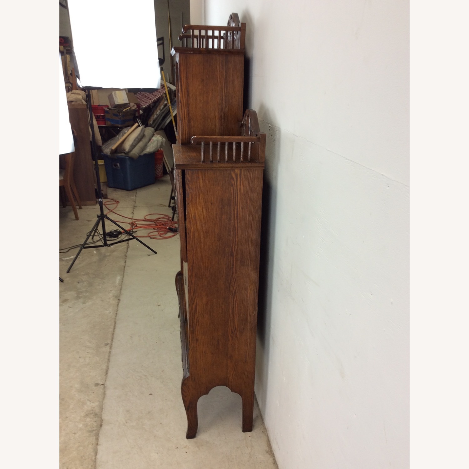 Antique Oak Side by Side w/ Bookcase & Desk - image-15