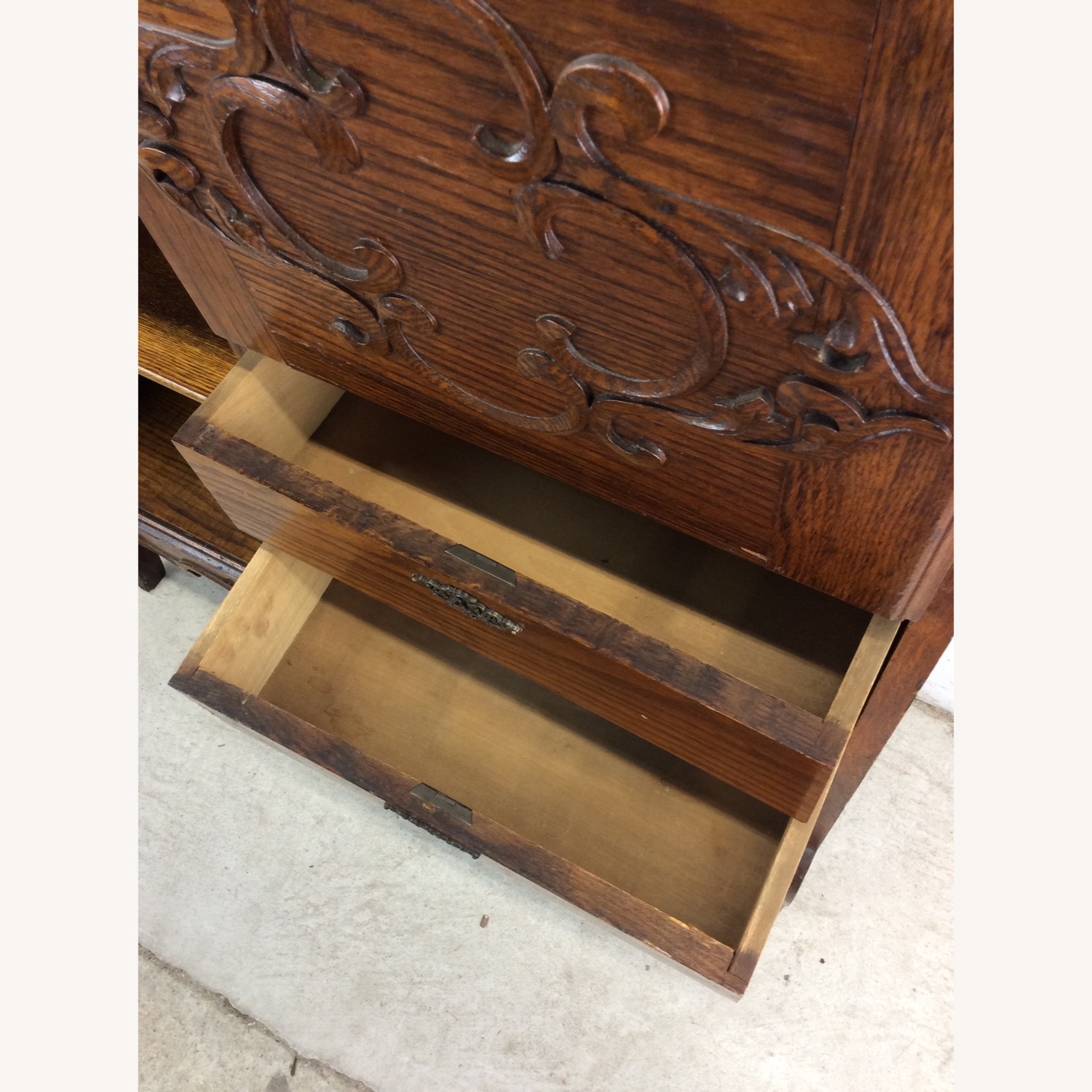 Antique Oak Side by Side w/ Bookcase & Desk - image-14