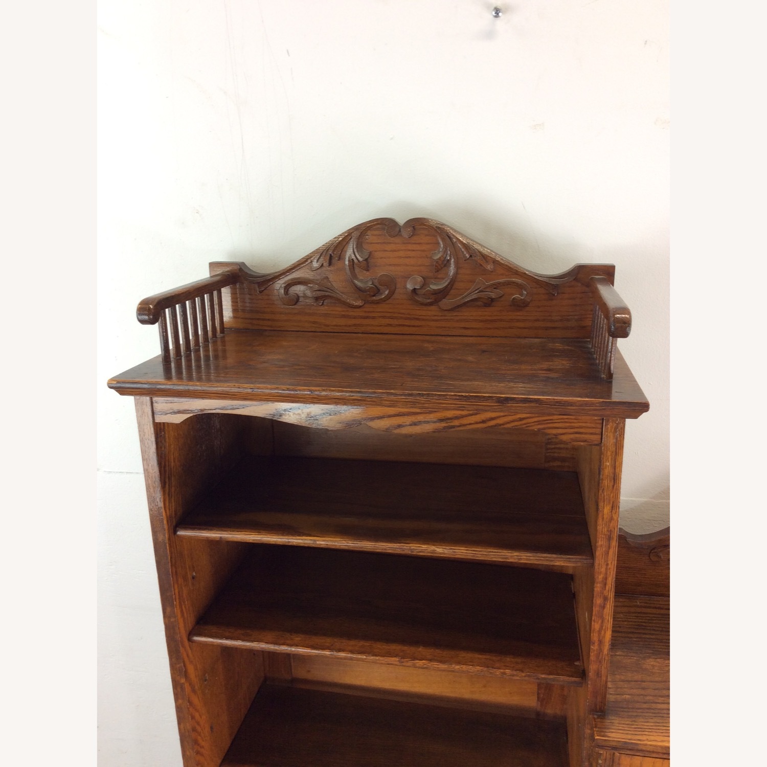 Antique Oak Side by Side w/ Bookcase & Desk - image-4