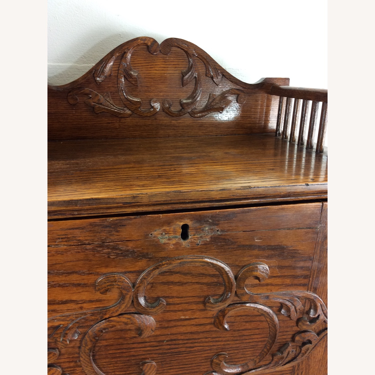 Antique Oak Side by Side w/ Bookcase & Desk - image-6