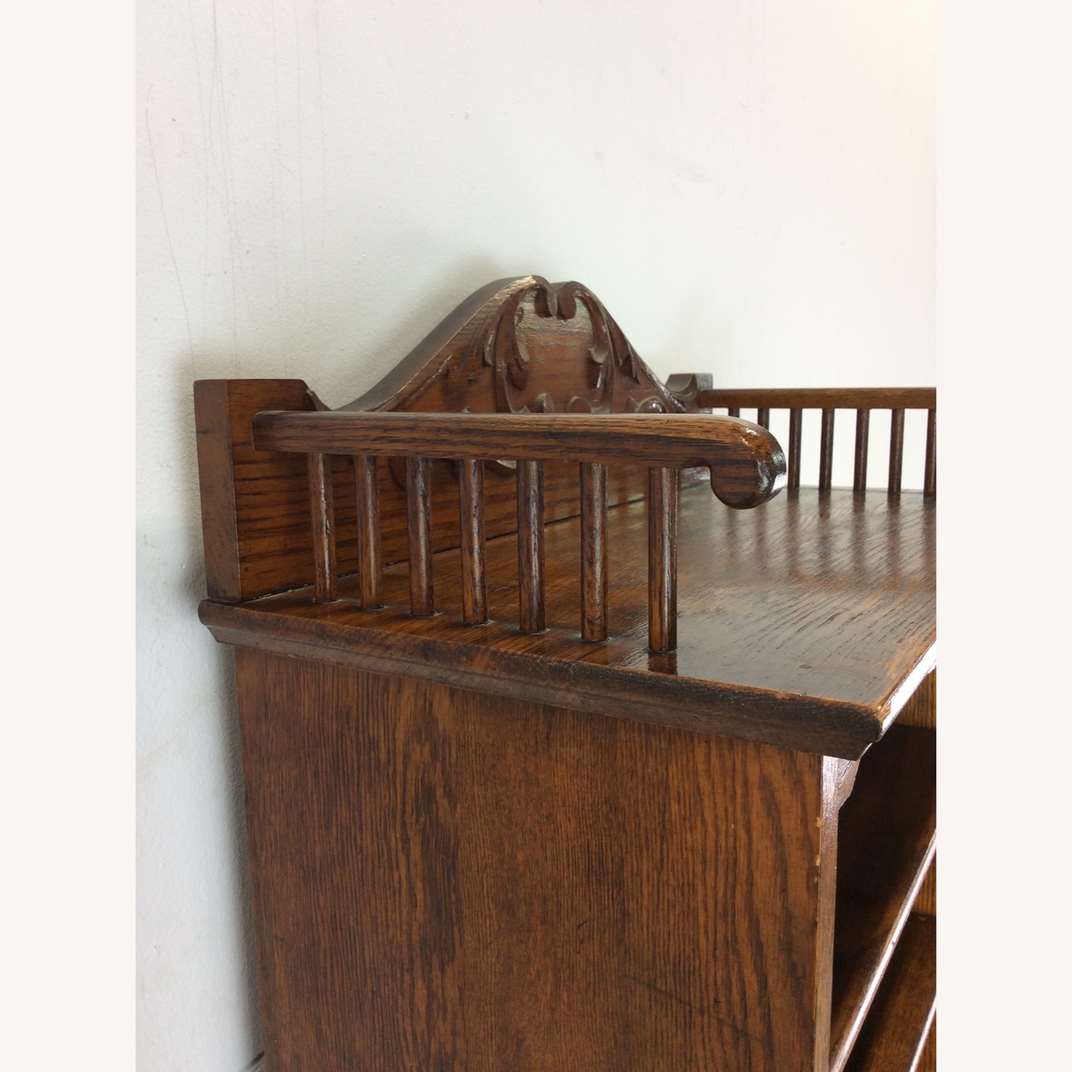 Antique Oak Side by Side w/ Bookcase & Desk - image-18