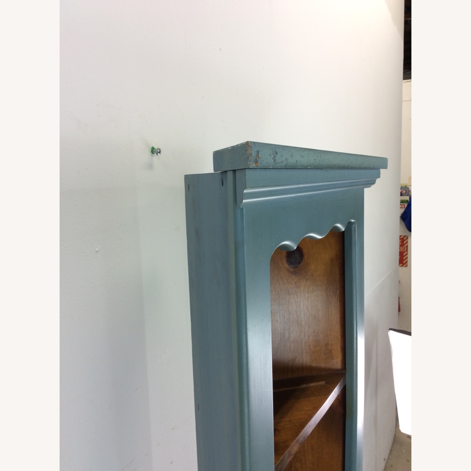 Antique Pine Corner Cabinet W Shelving & Cabinet - image-10