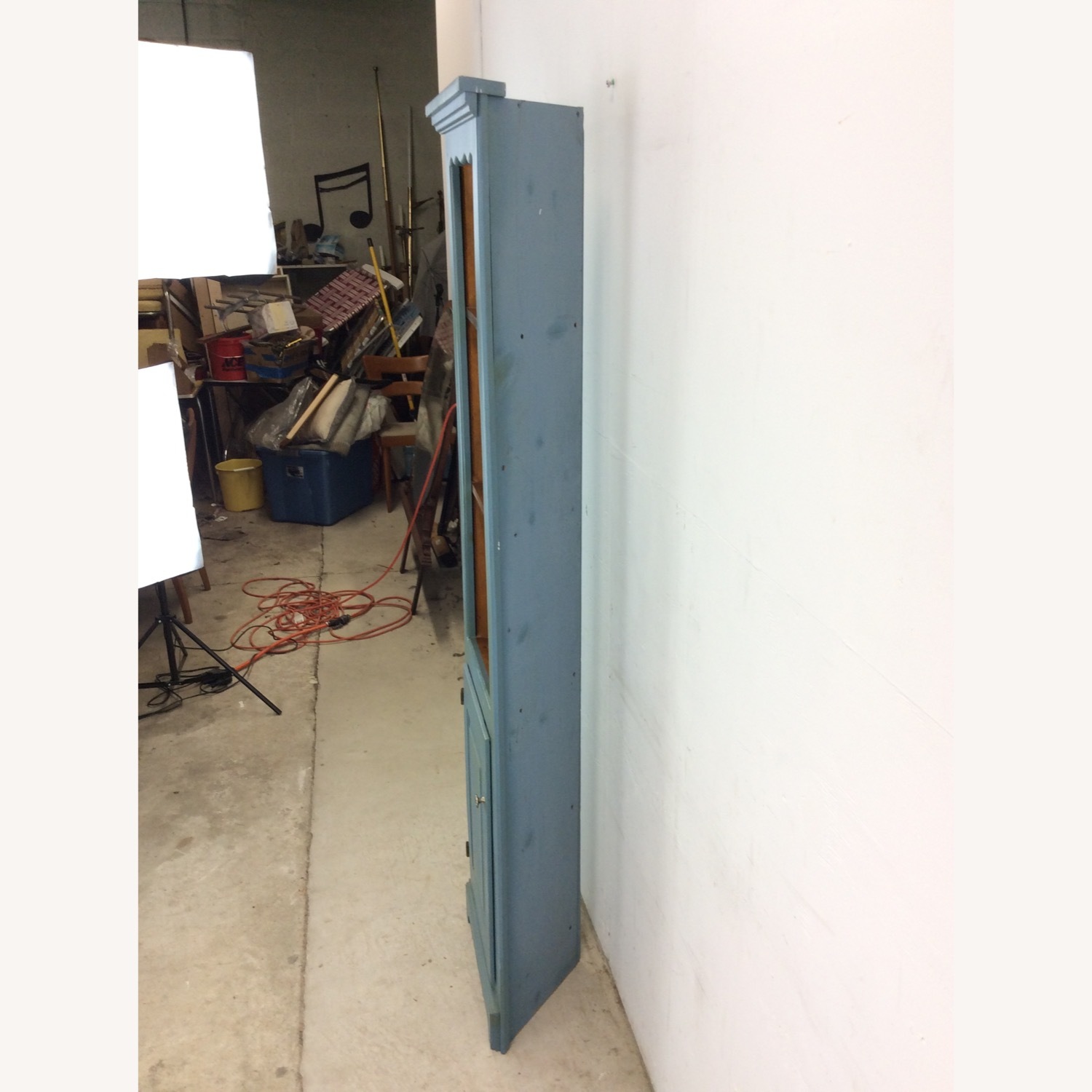 Antique Pine Corner Cabinet W Shelving & Cabinet - image-12