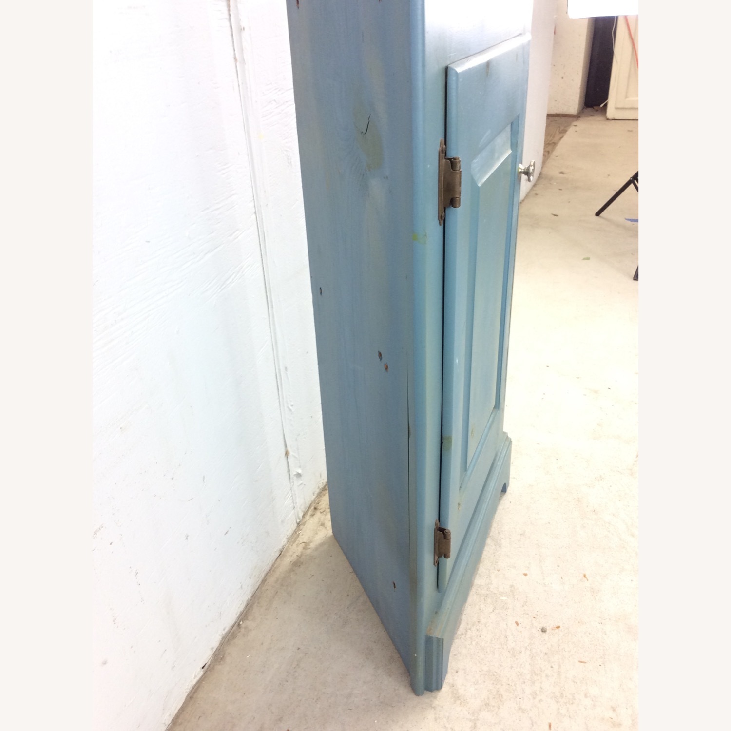 Antique Pine Corner Cabinet W Shelving & Cabinet - image-11