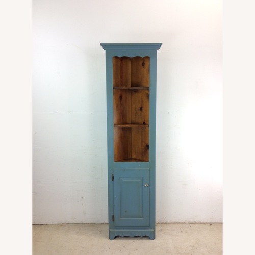 Used Antique Pine Corner Cabinet W Shelving & Cabinet for sale on AptDeco