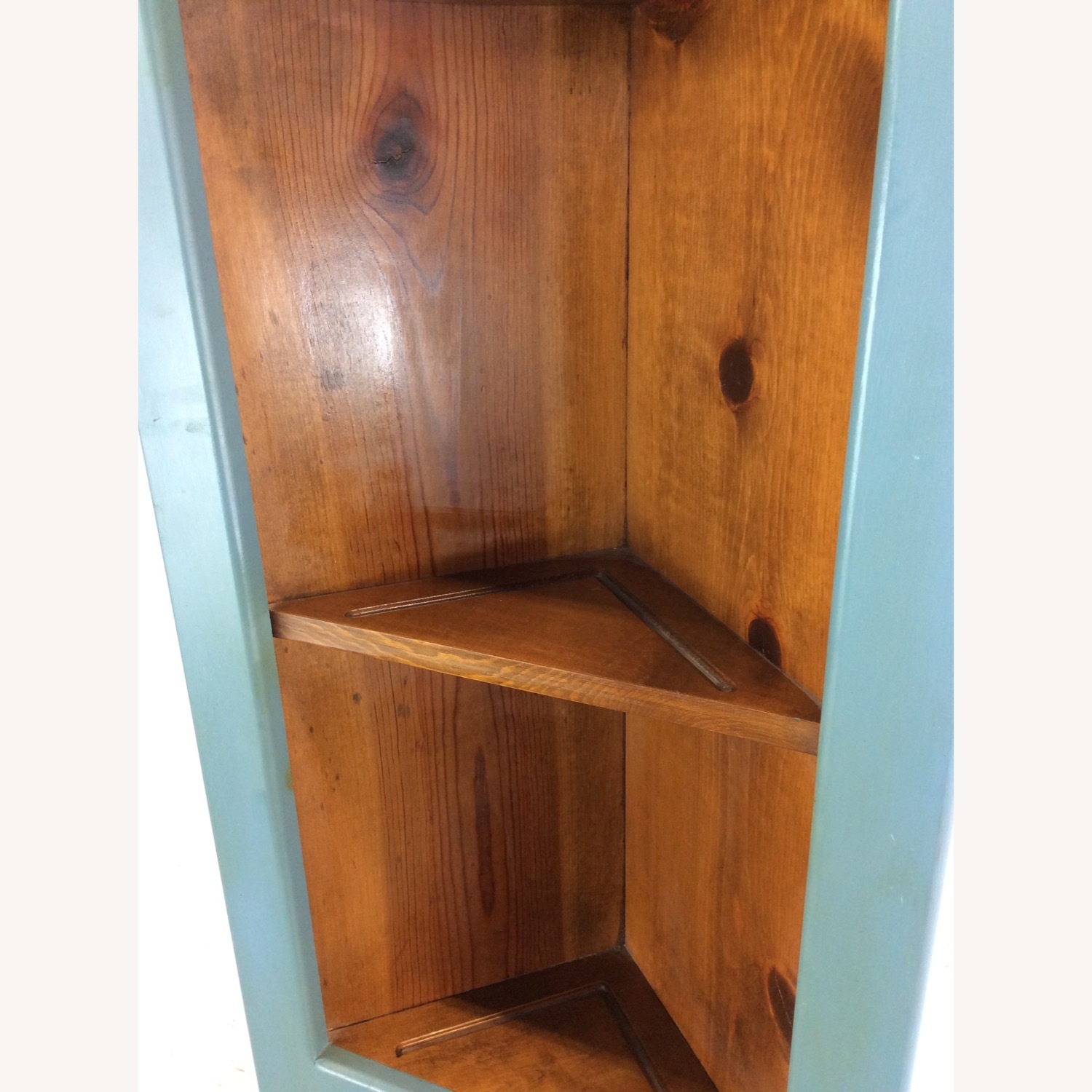Antique Pine Corner Cabinet W Shelving & Cabinet - image-6