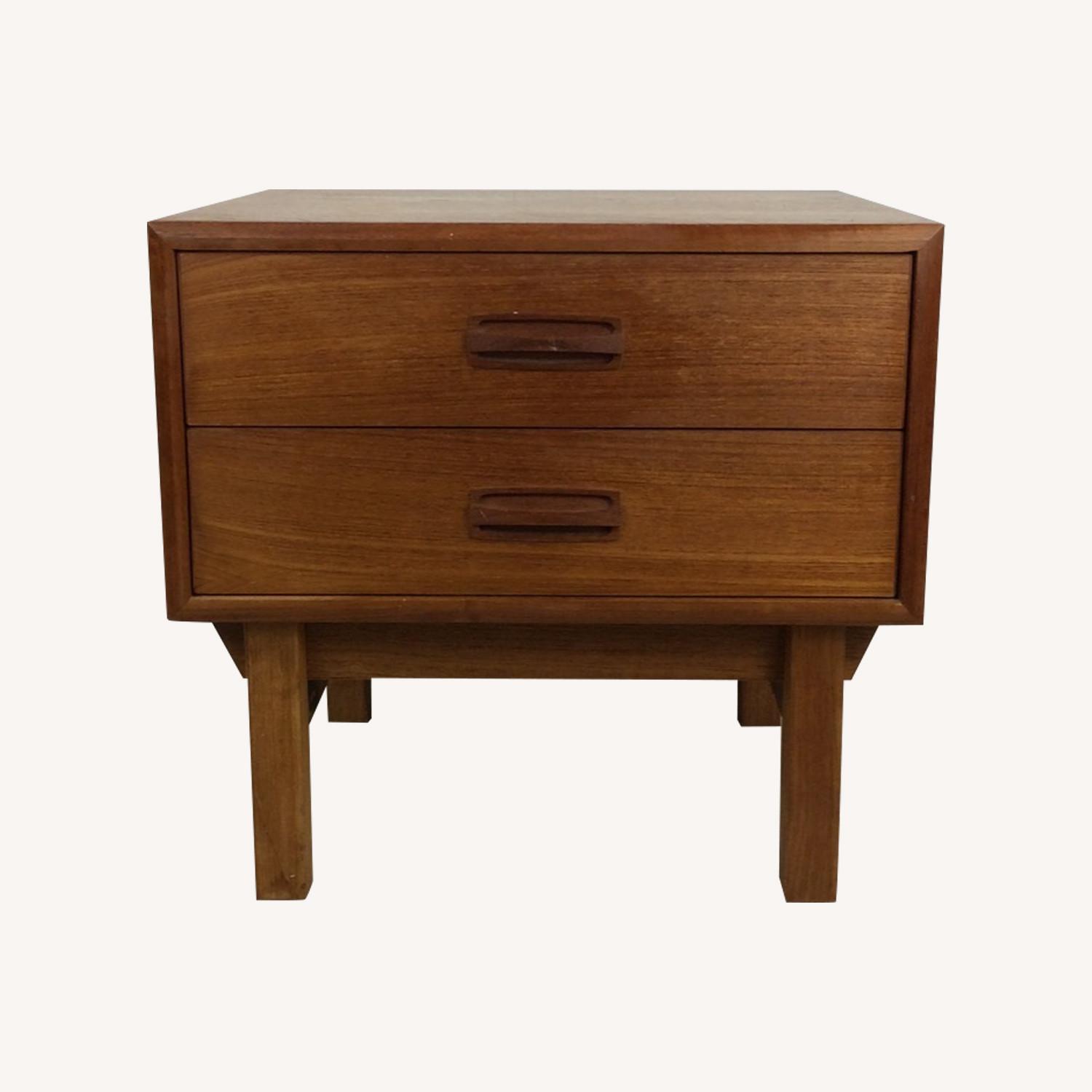 Danish Modern Teak 2 Drawer Nightstand  - image-0