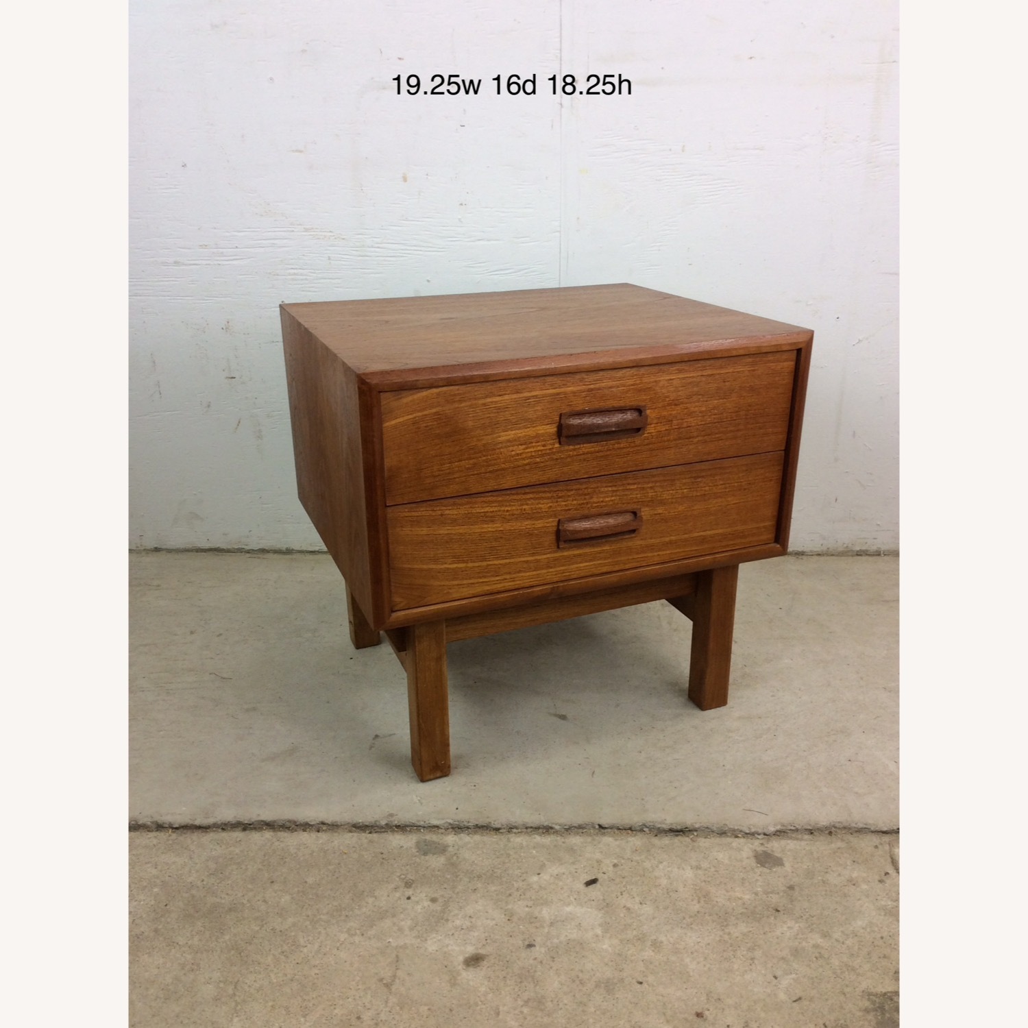 Danish Modern Teak 2 Drawer Nightstand  - image-15