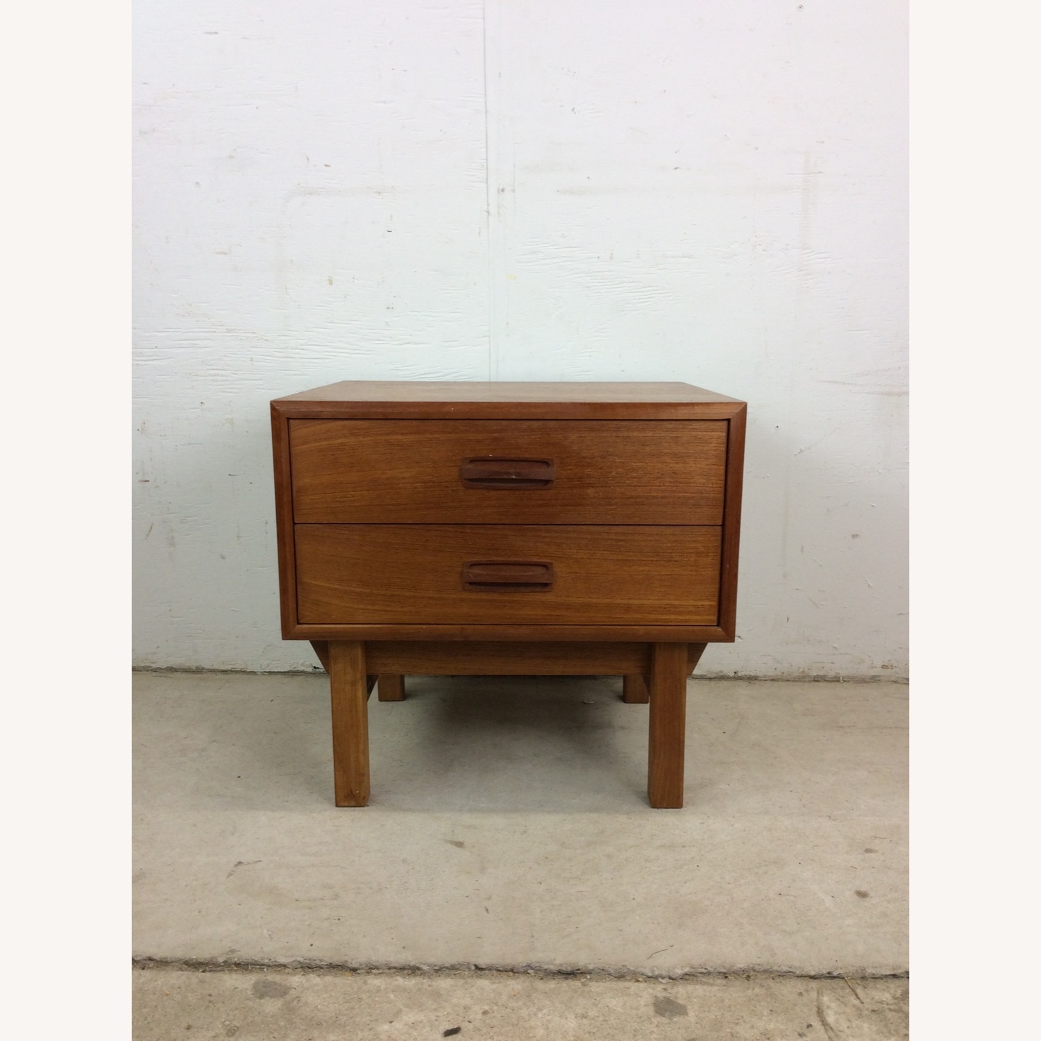 Danish Modern Teak 2 Drawer Nightstand  - image-1