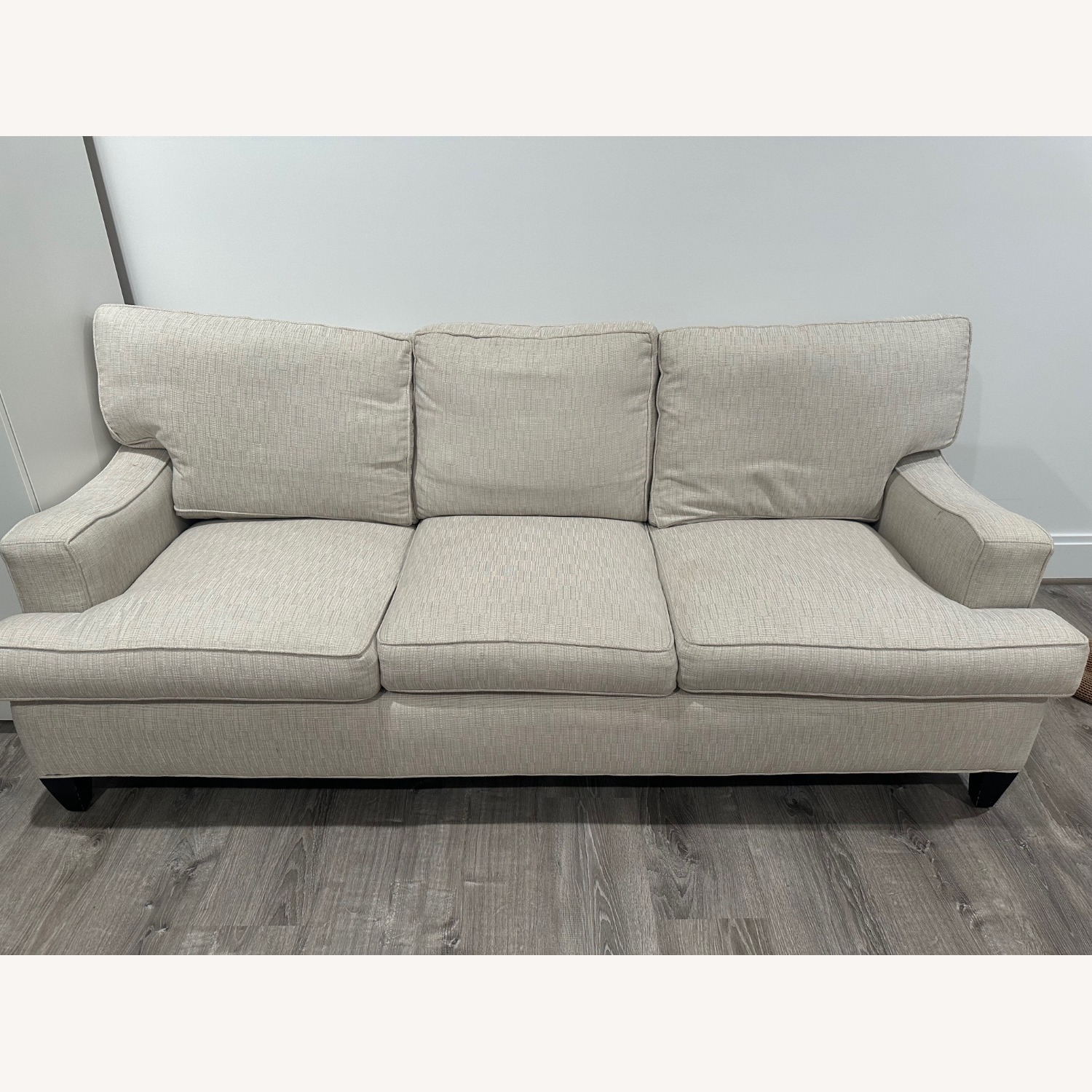 Duralee Custom Cream Couch, Stain Resistant - image-1