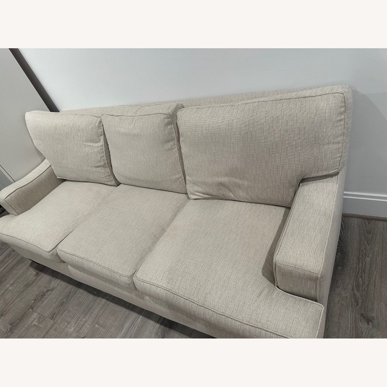 Duralee Custom Cream Couch, Stain Resistant - image-2