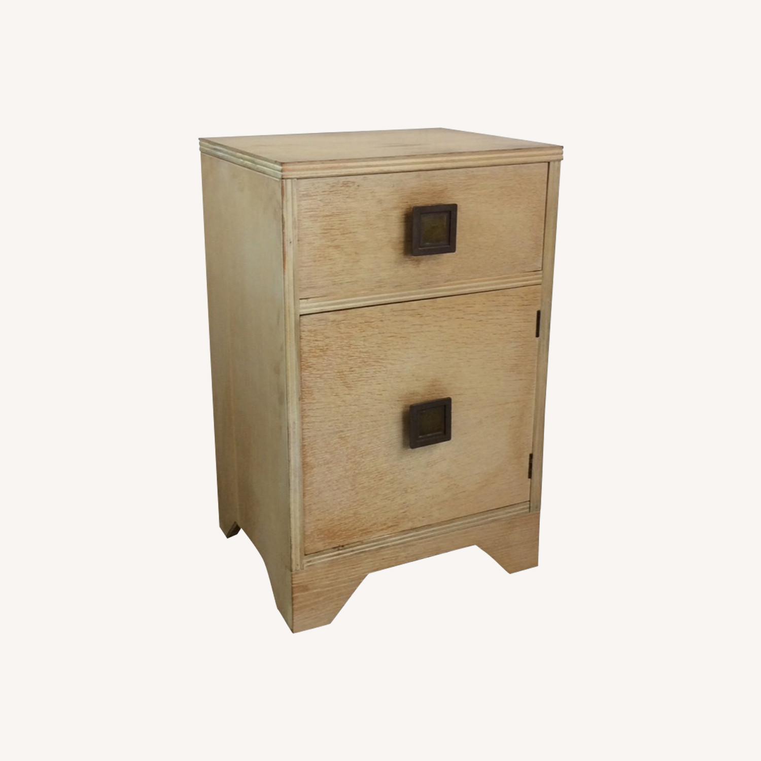 MCM Blonde Nightstand with Drawer & Cabinet - image-0