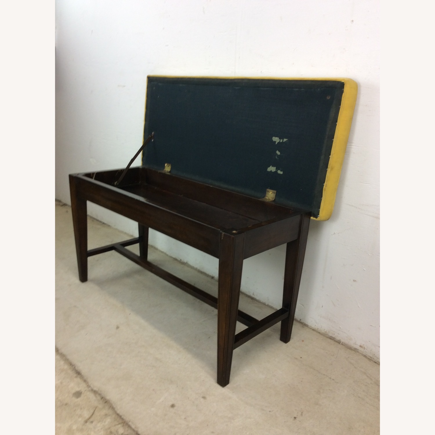 Mid Century Upholstered Piano Bench with Storage - image-15