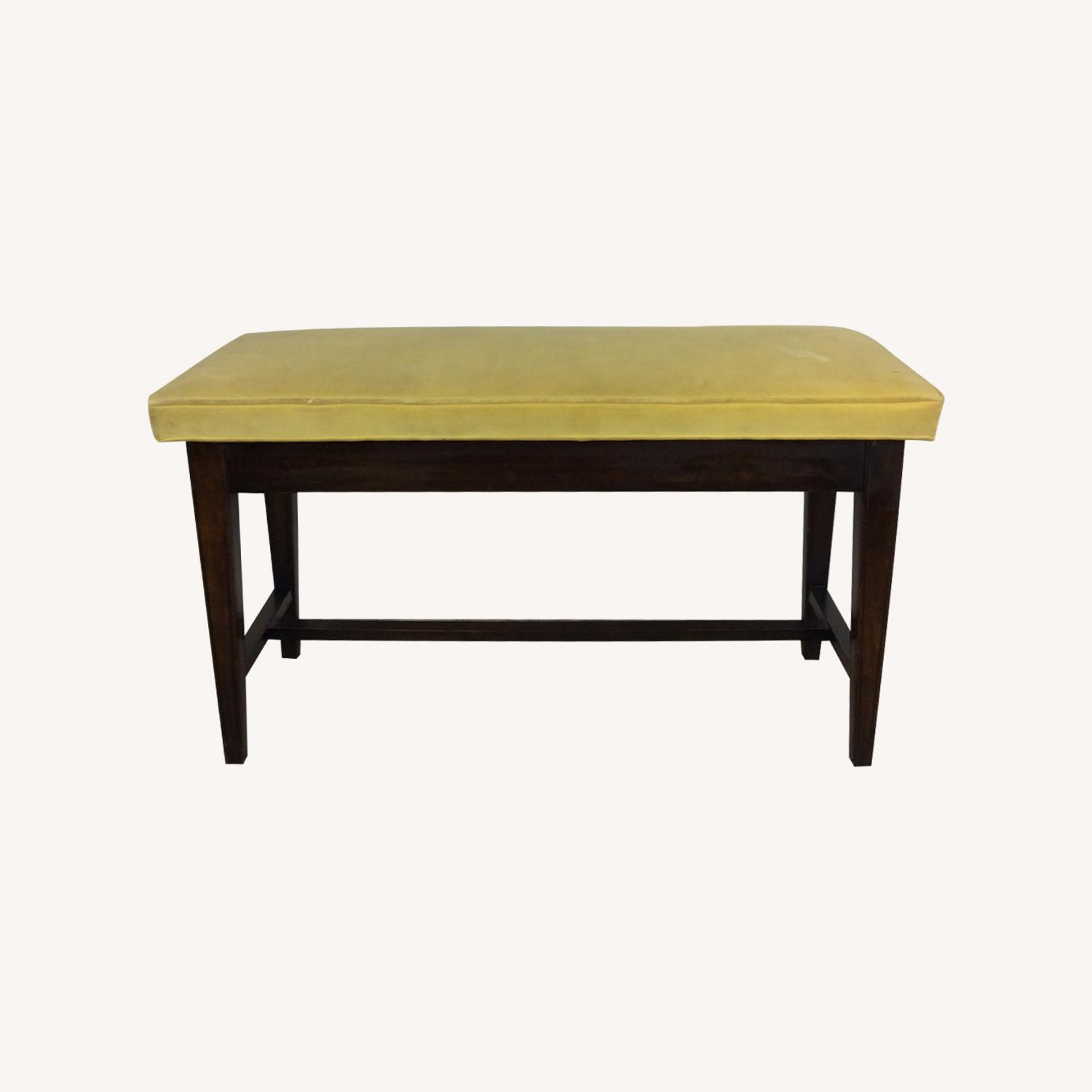 Mid Century Upholstered Piano Bench with Storage - image-0