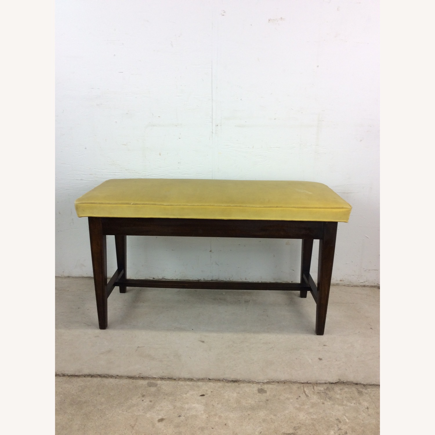 Mid Century Upholstered Piano Bench with Storage - image-2