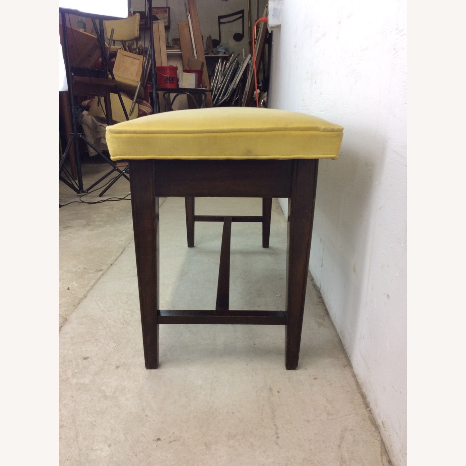 Mid Century Upholstered Piano Bench with Storage - image-8
