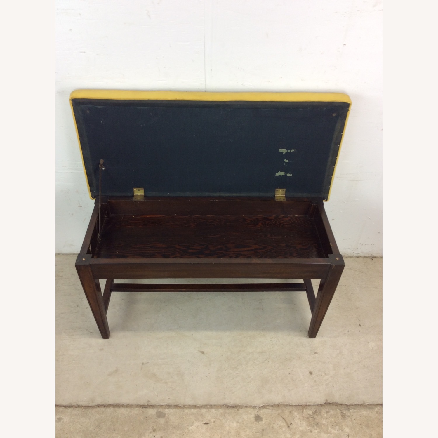 Mid Century Upholstered Piano Bench with Storage - image-12