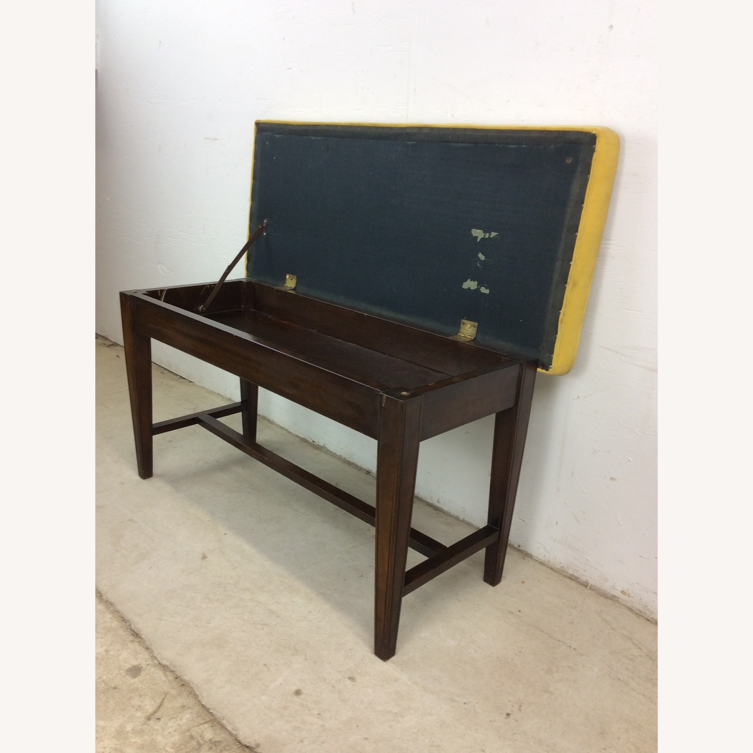 Mid Century Upholstered Piano Bench with Storage - image-14