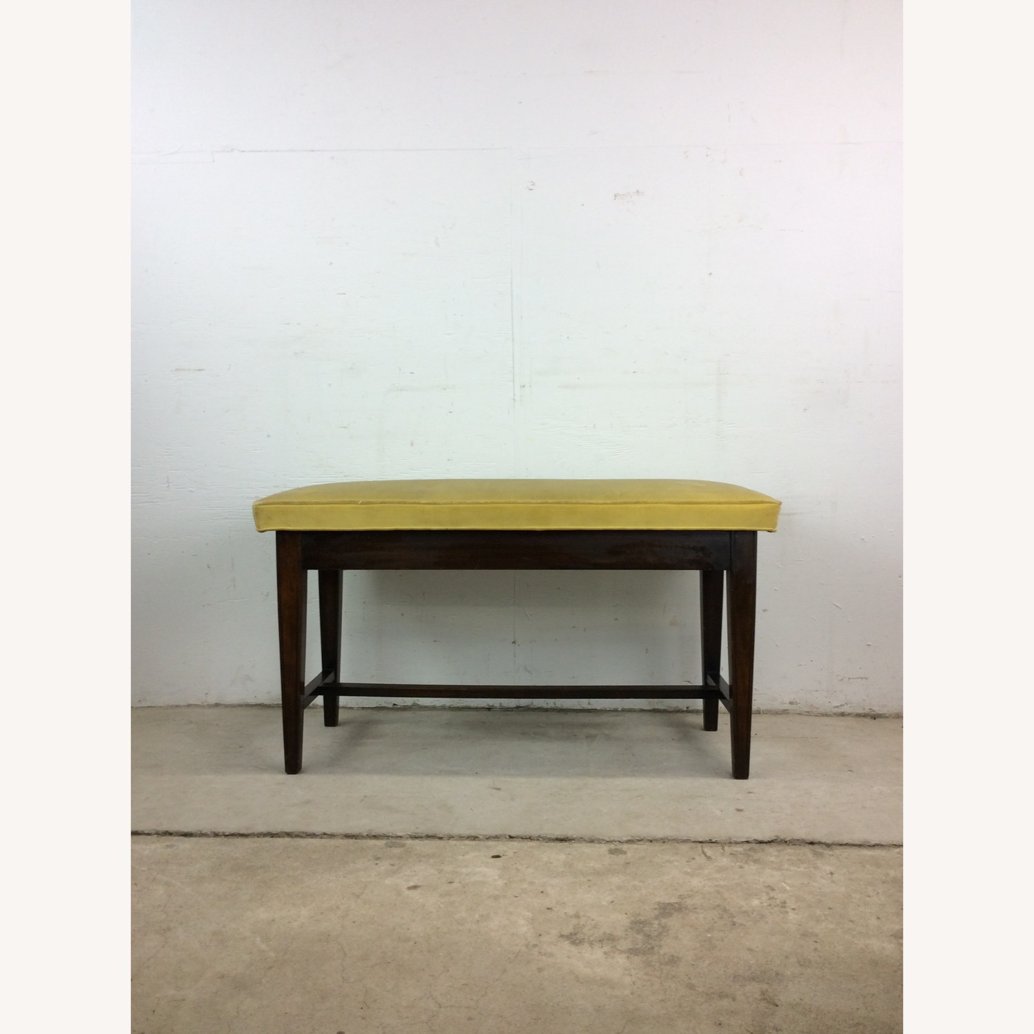 Mid Century Upholstered Piano Bench with Storage - image-1