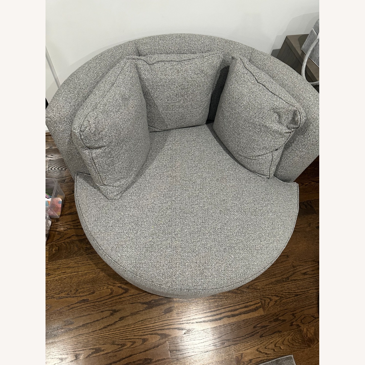 Gray Room & Board Eos Oversized Swivel Chair - image-3