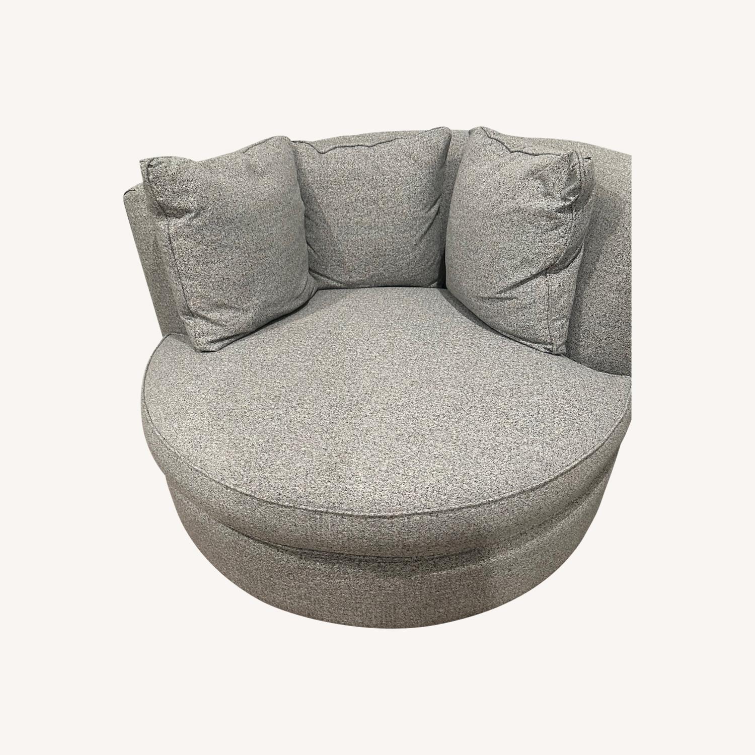 Gray Room & Board Eos Oversized Swivel Chair - image-0
