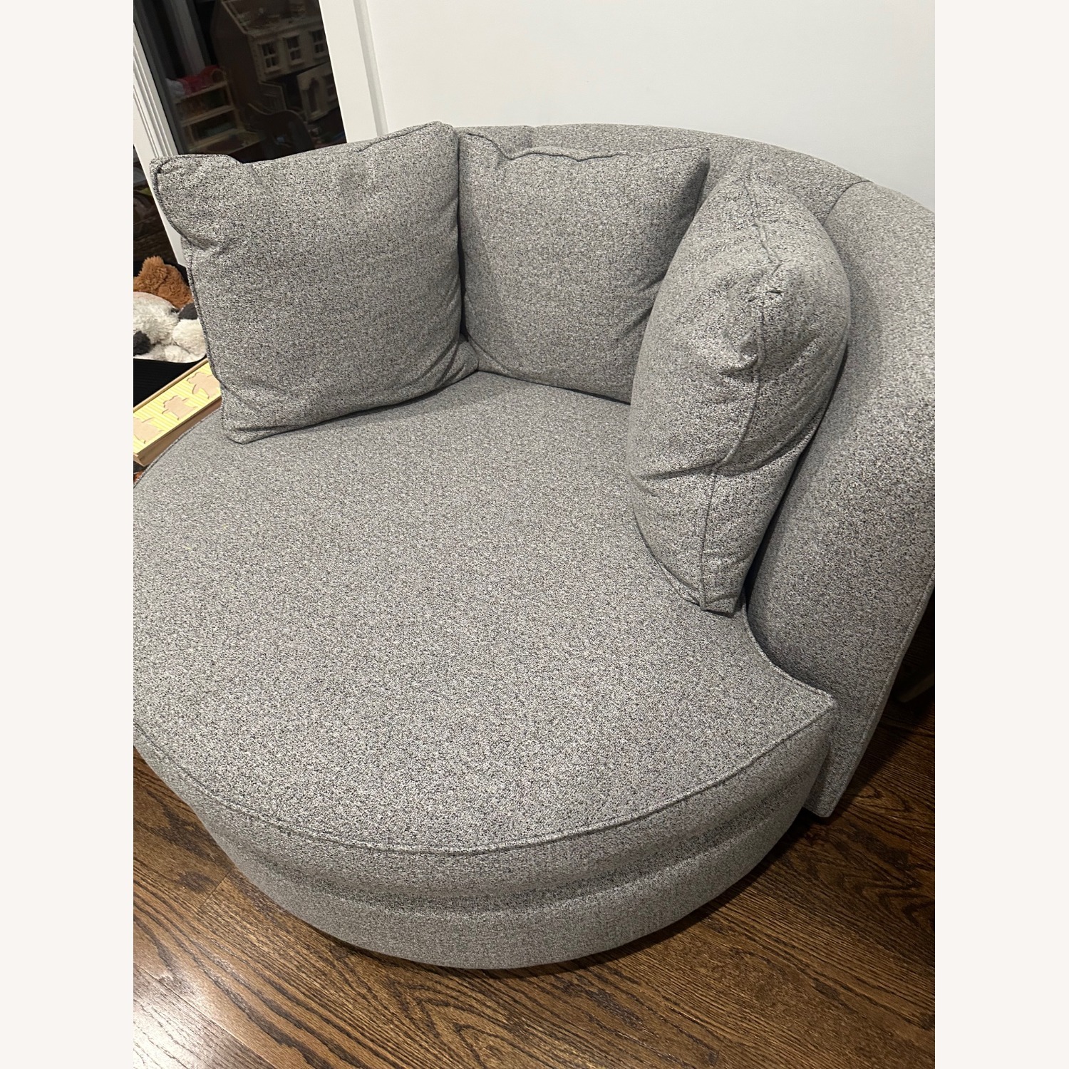 Gray Room & Board Eos Oversized Swivel Chair - image-2