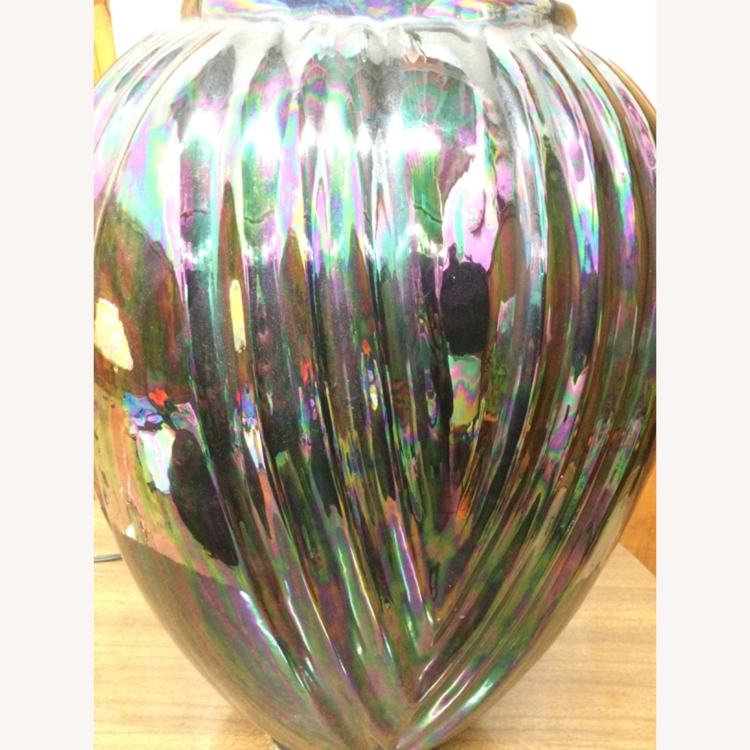 Postmodern Iridescent Black Ceramic Table Lamp - image-15