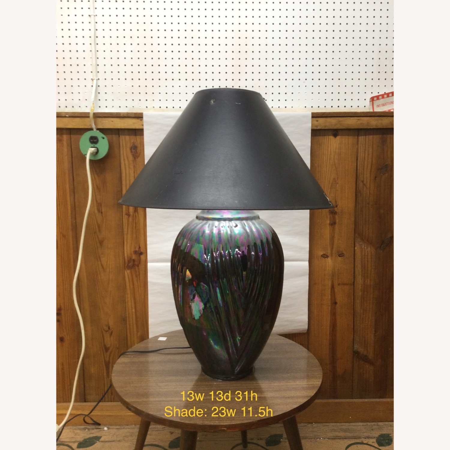 Postmodern Iridescent Black Ceramic Table Lamp - image-18