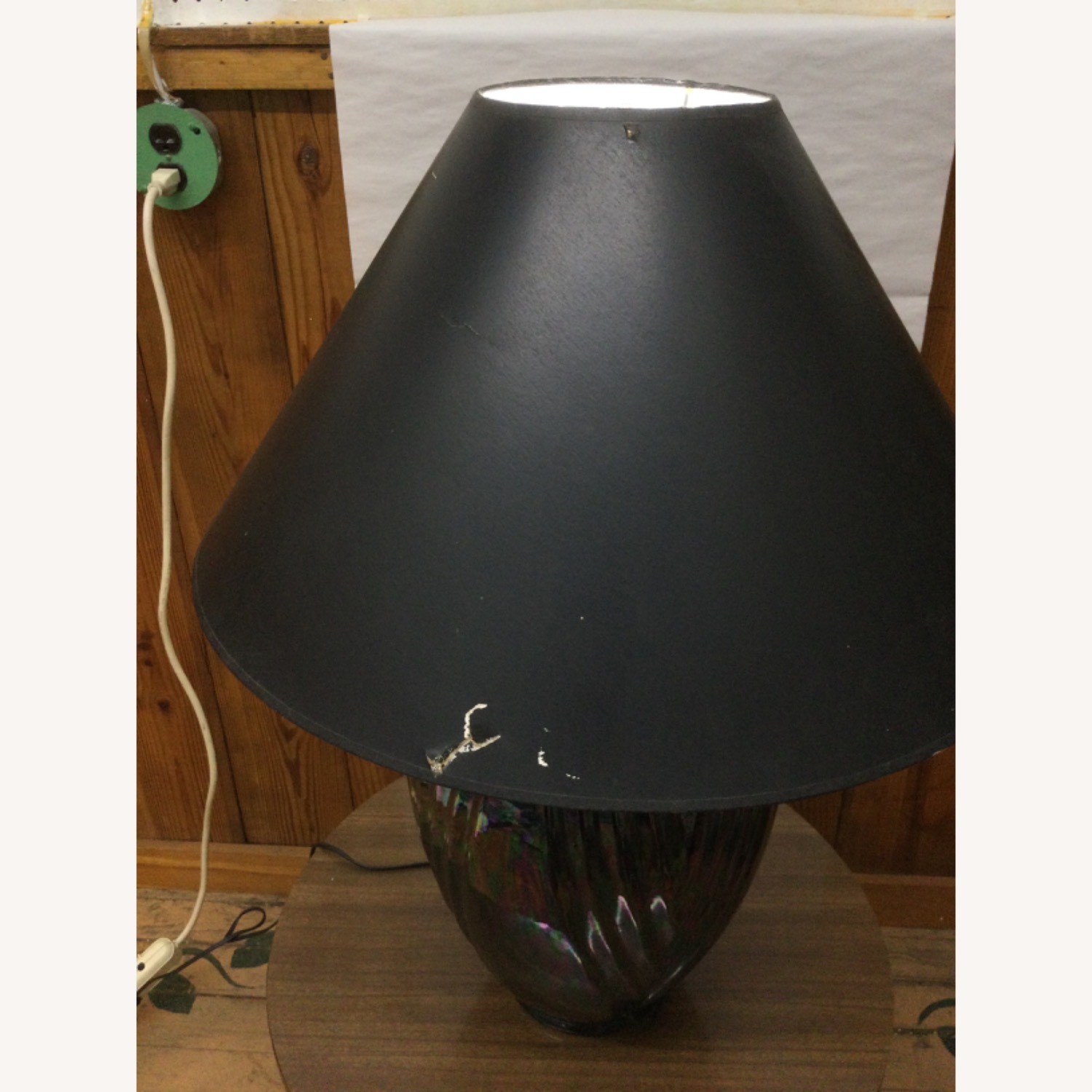 Postmodern Iridescent Black Ceramic Table Lamp - image-12