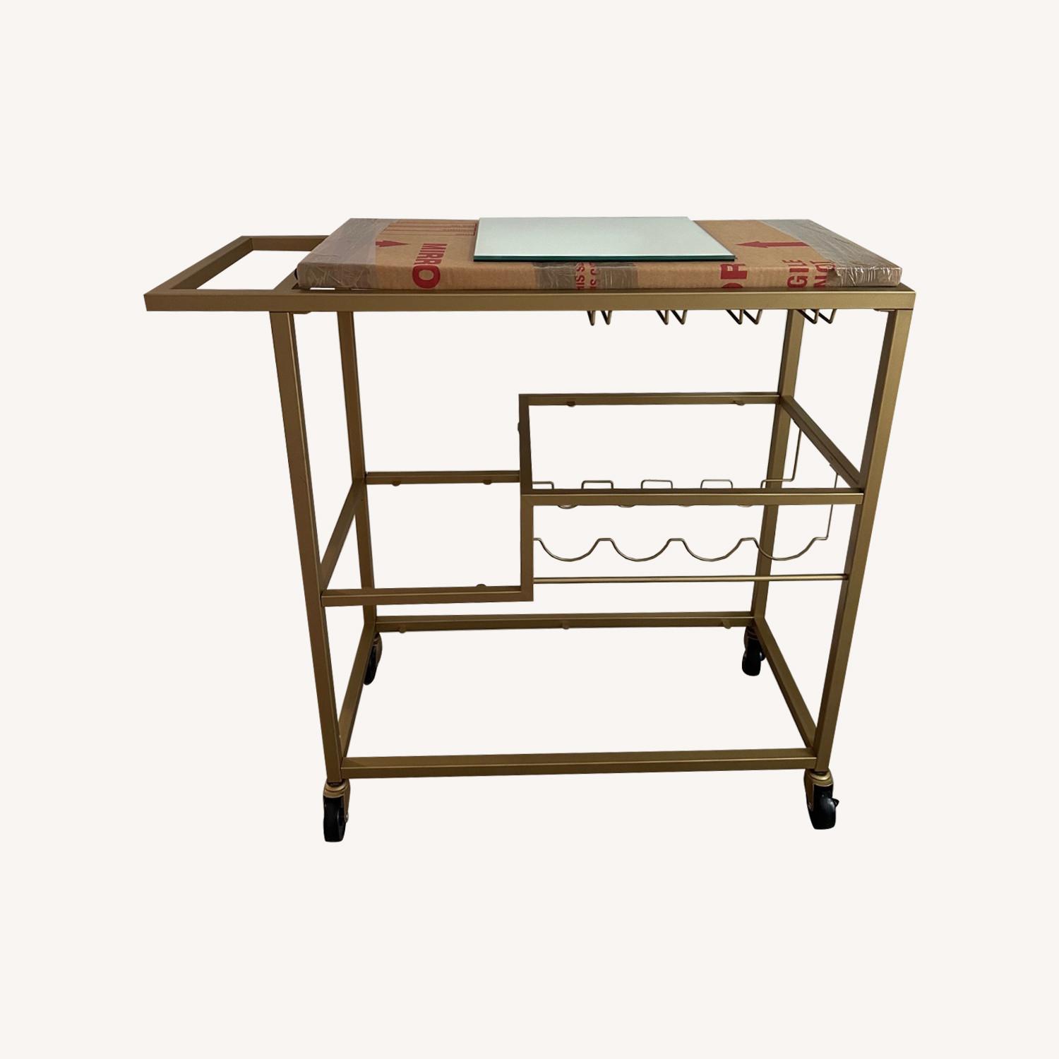 Benjara Gold Bar Cart - image-0