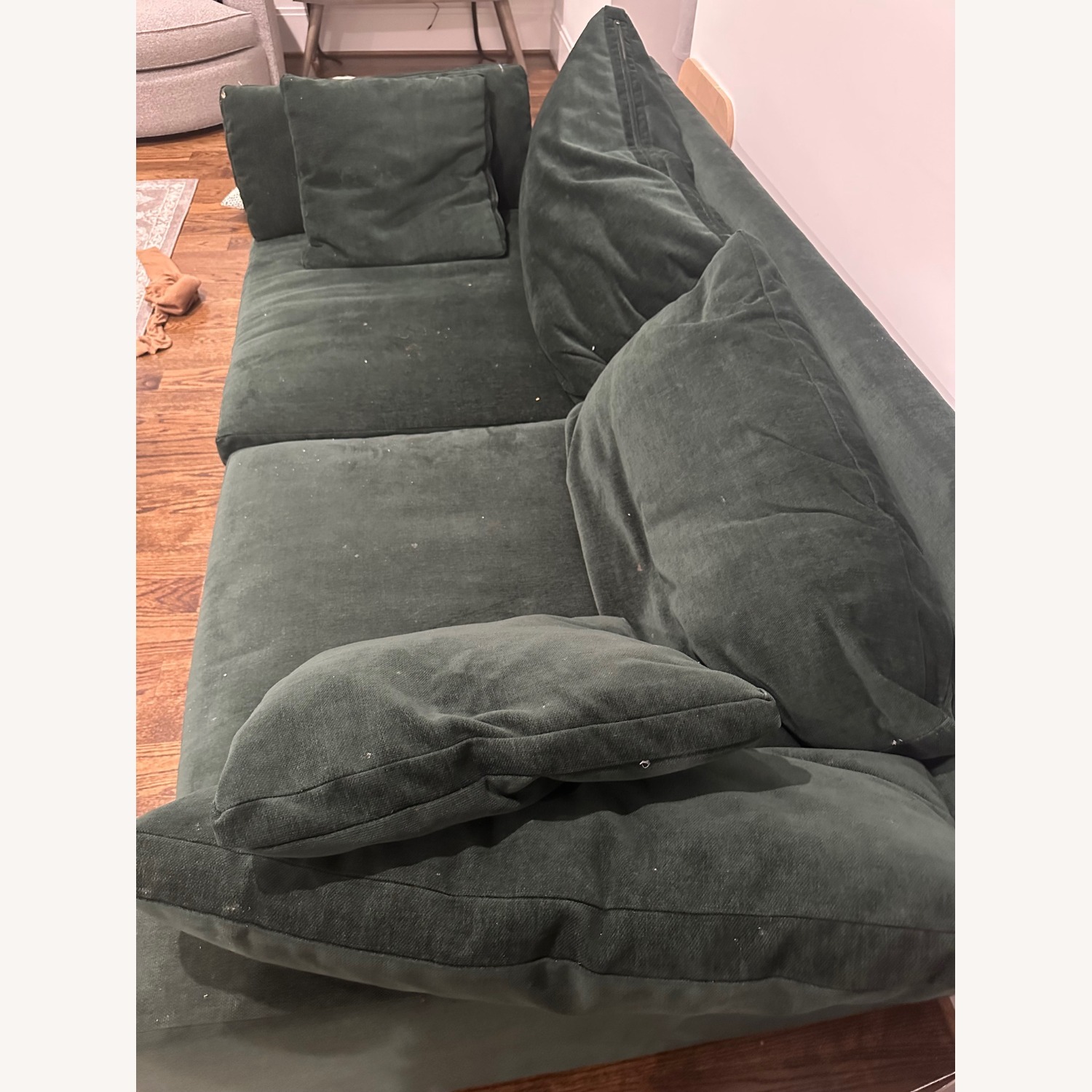 West Elm Harmony Forest Green Couch - image-2