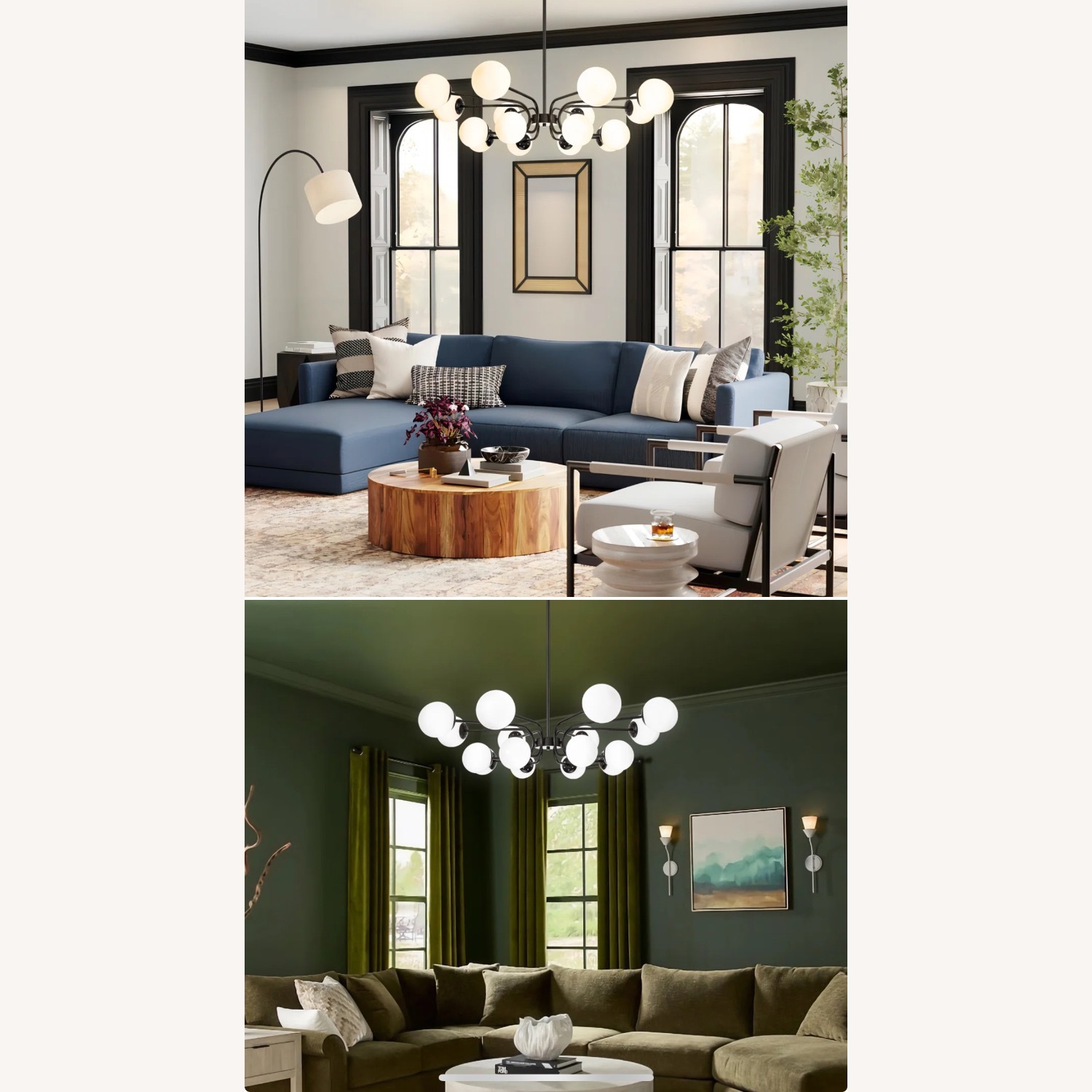 Modern Black Sputnik Chandelier Light Fixture - image-3