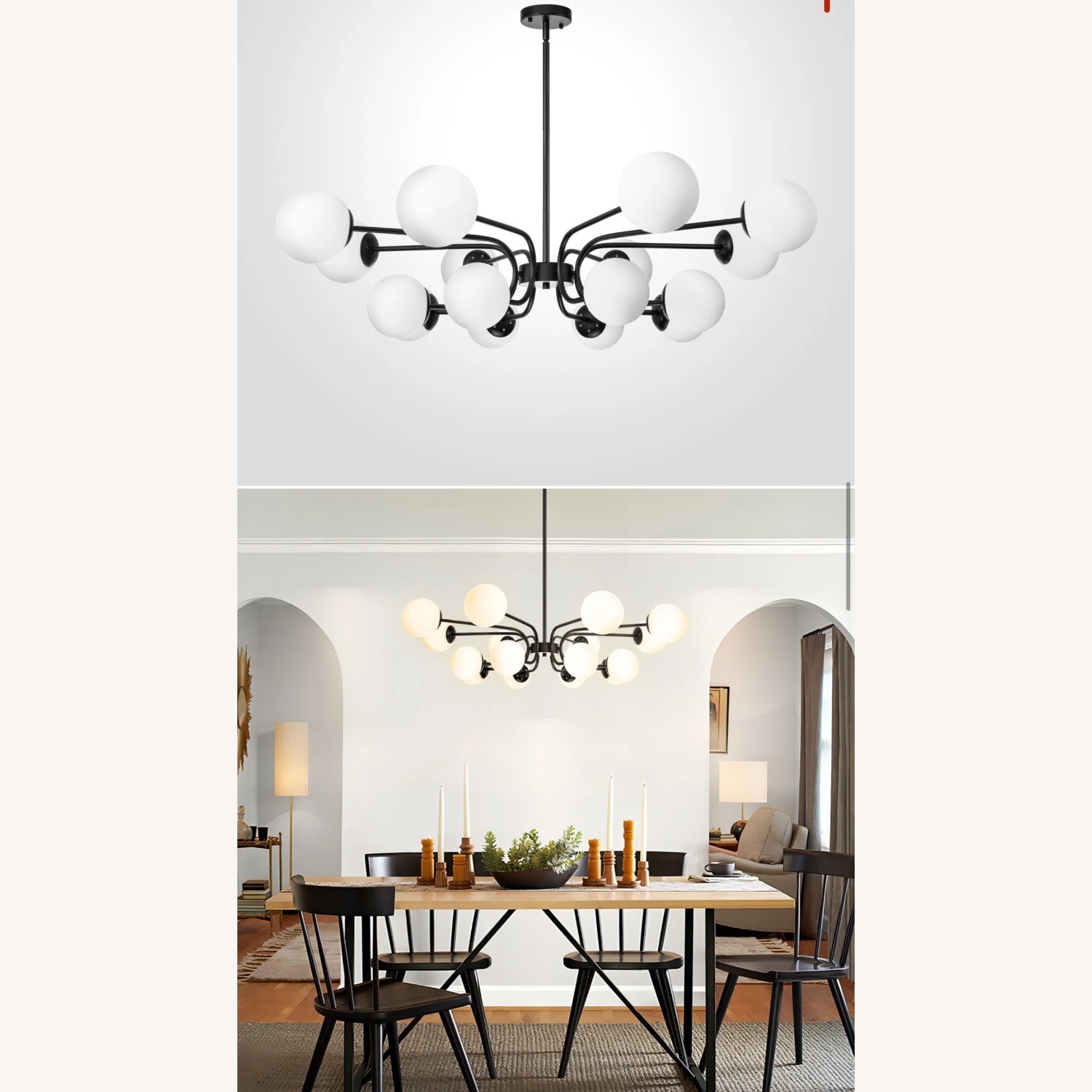 Modern Black Sputnik Chandelier Light Fixture - image-2