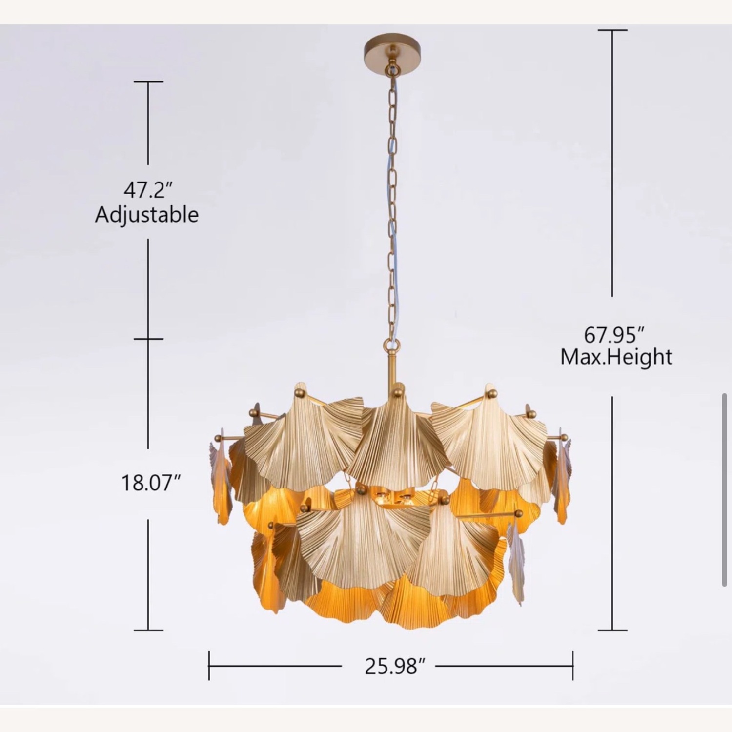 Gold Leaf Chandelier - image-2